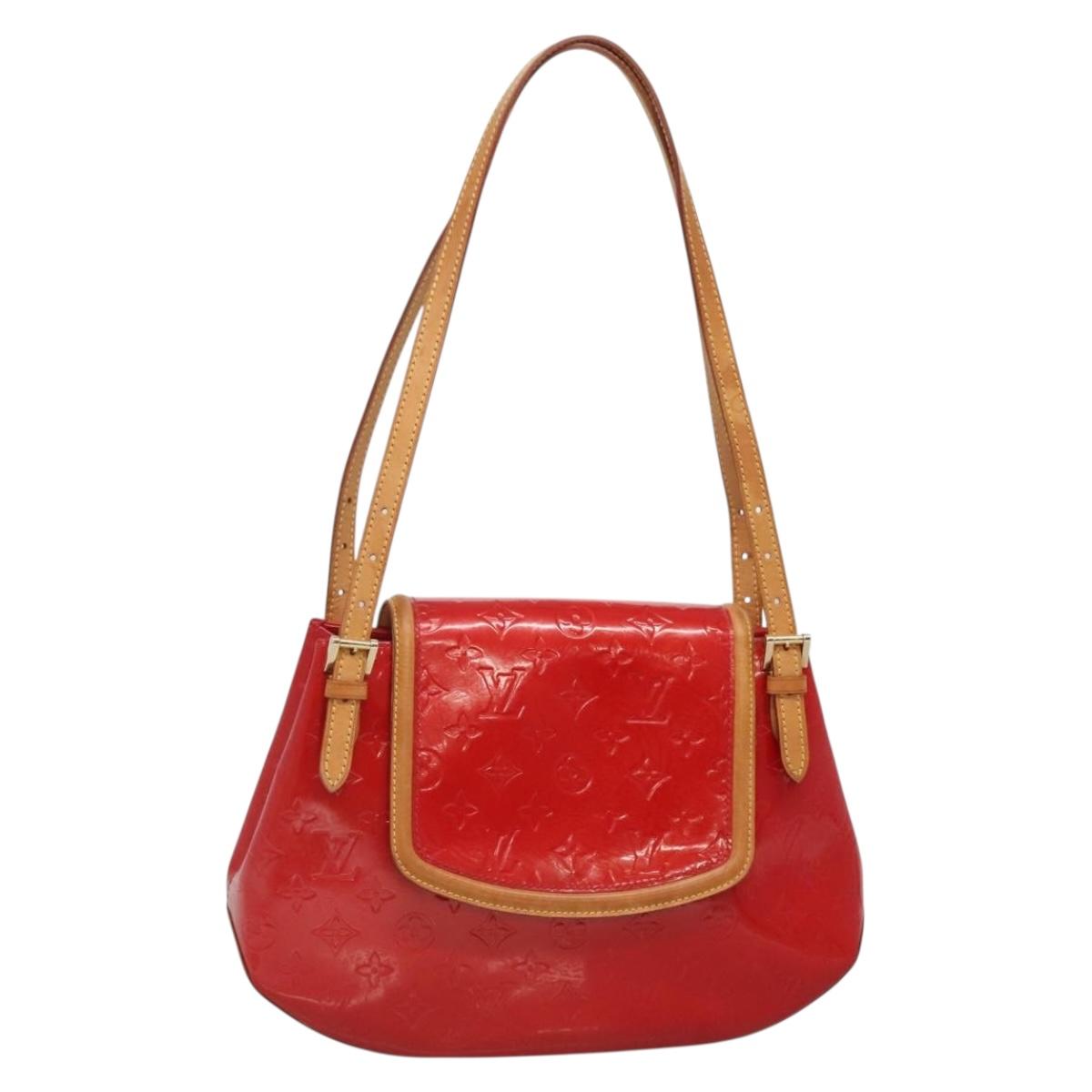 LOUIS VUITTON Monogram Vernis Biscayne Bay GM Bag Rouge M91287 LV Auth 139917