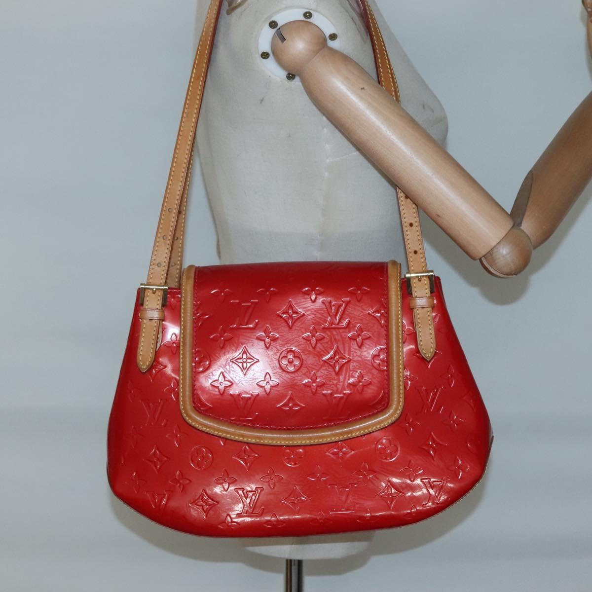 LOUIS VUITTON Monogram Vernis Biscayne Bay GM Bag Rouge M91287 LV Auth 139917