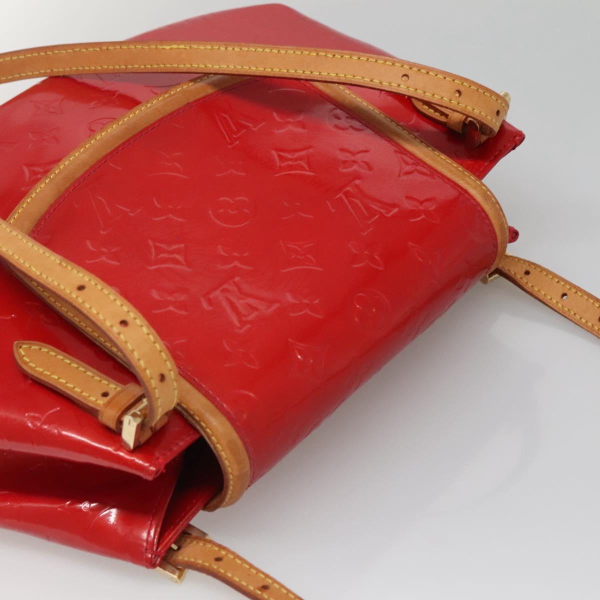 LOUIS VUITTON Monogram Vernis Biscayne Bay GM Bag Rouge M91287 LV Auth 139917