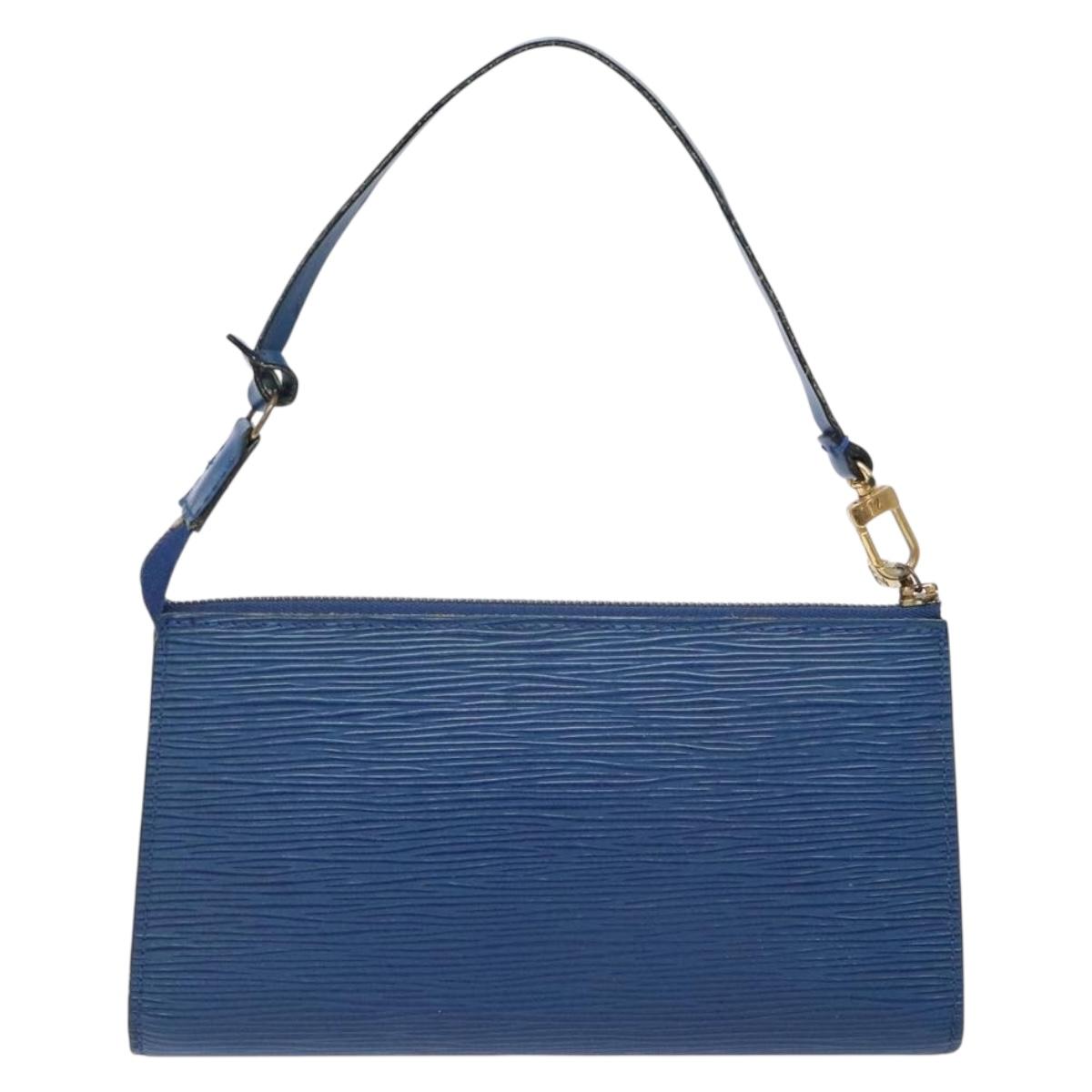 LOUIS VUITTON Epi Pochette Accessoires Pouch Blue M52985 LV Auth 139925
