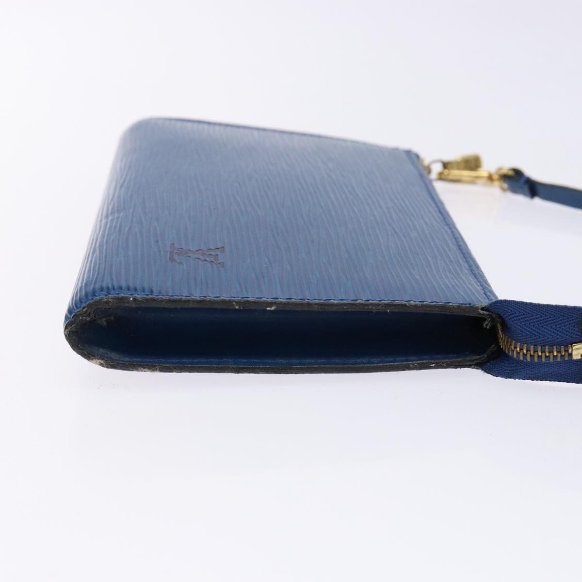 LOUIS VUITTON Epi Pochette Accessoires Pouch Blue M52985 LV Auth 139925