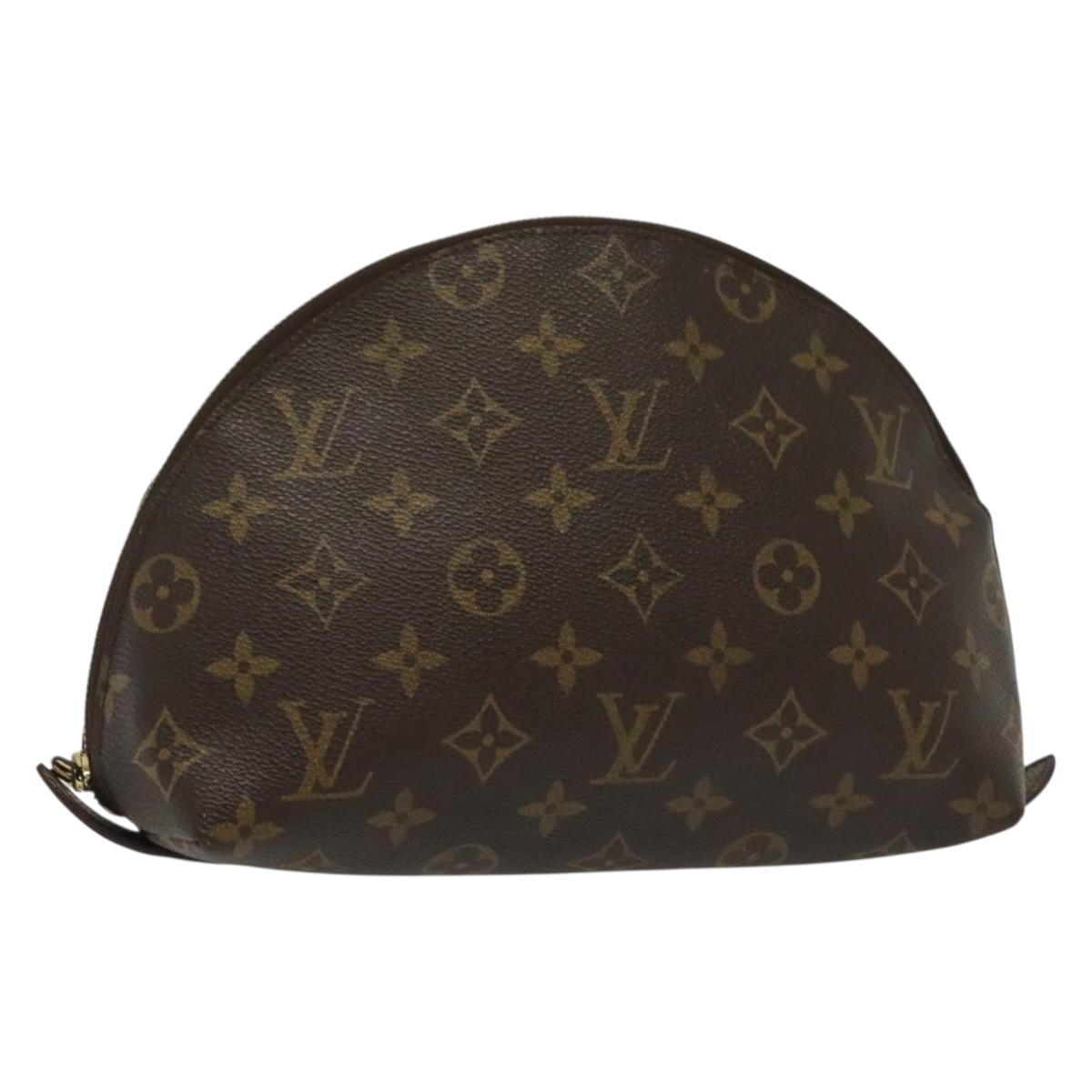 LOUIS VUITTON Monogram Trousse Demi Ronde Cosmetic Pouch M47520 LV Auth 139929