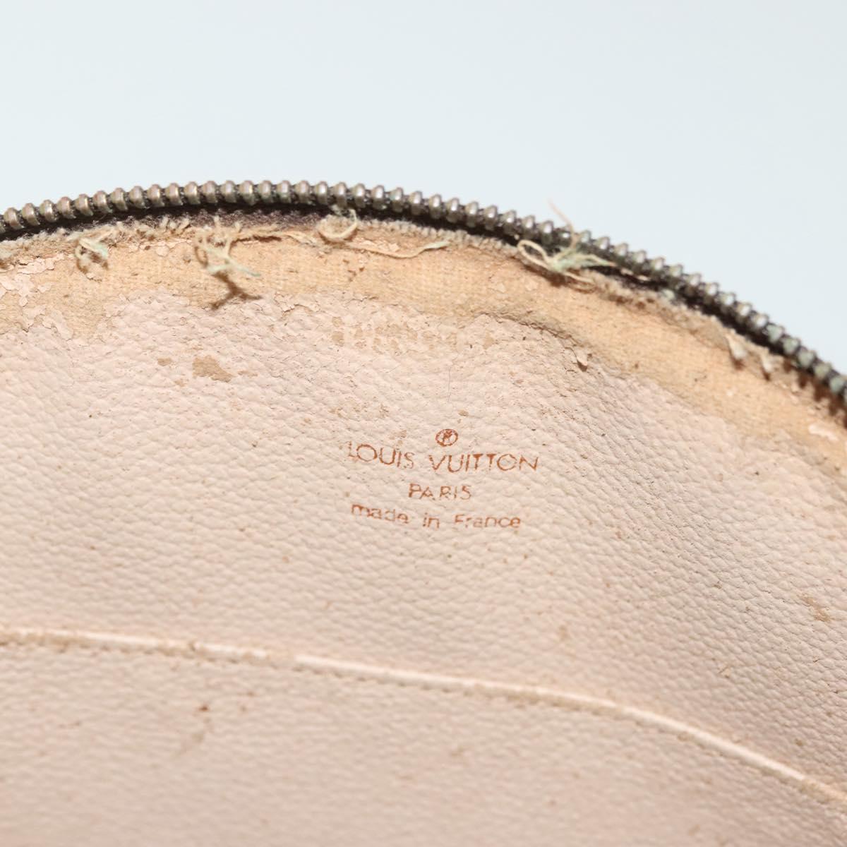 LOUIS VUITTON Monogram Trousse Demi Ronde Cosmetic Pouch M47520 LV Auth 139929