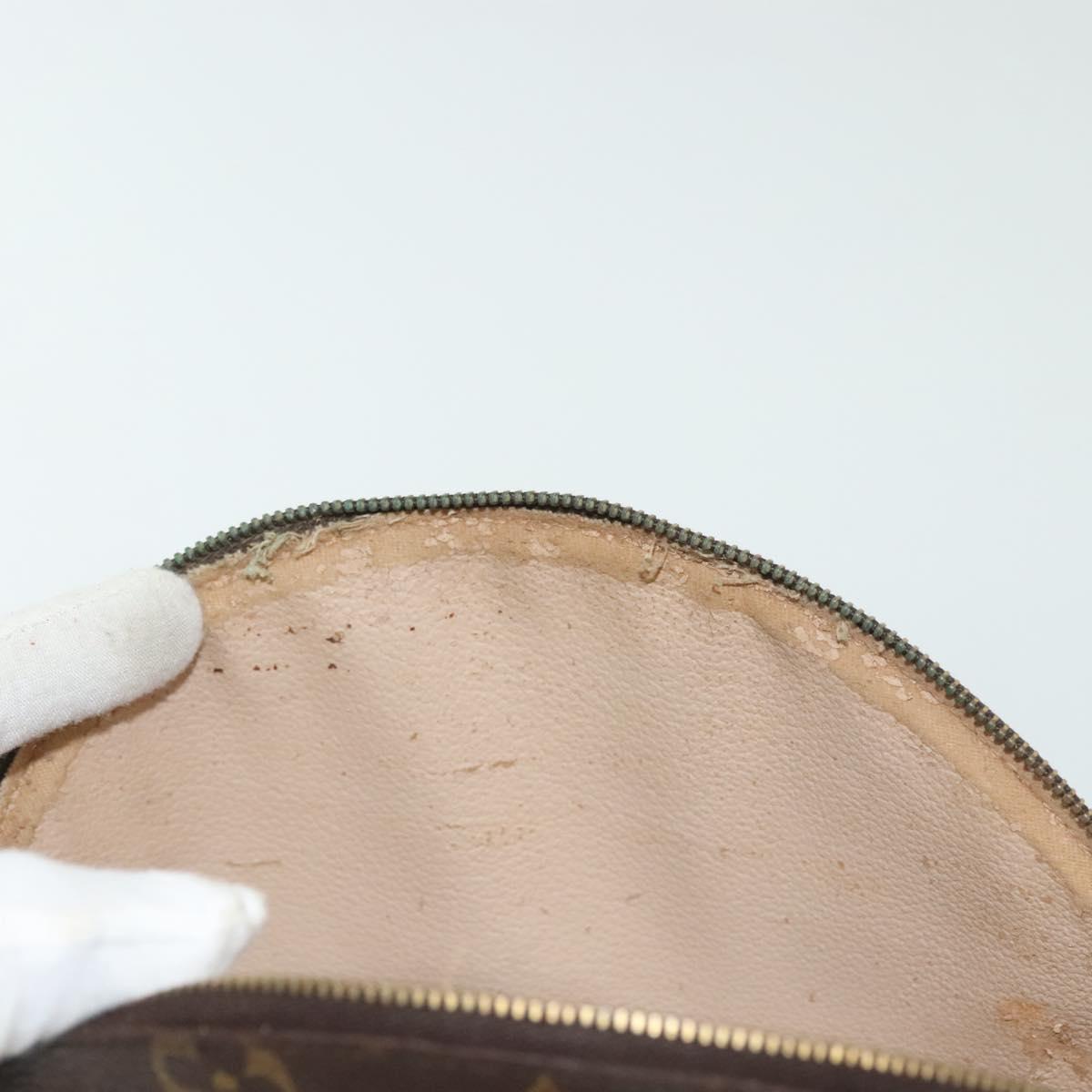 LOUIS VUITTON Monogram Trousse Demi Ronde Cosmetic Pouch M47520 LV Auth 139929