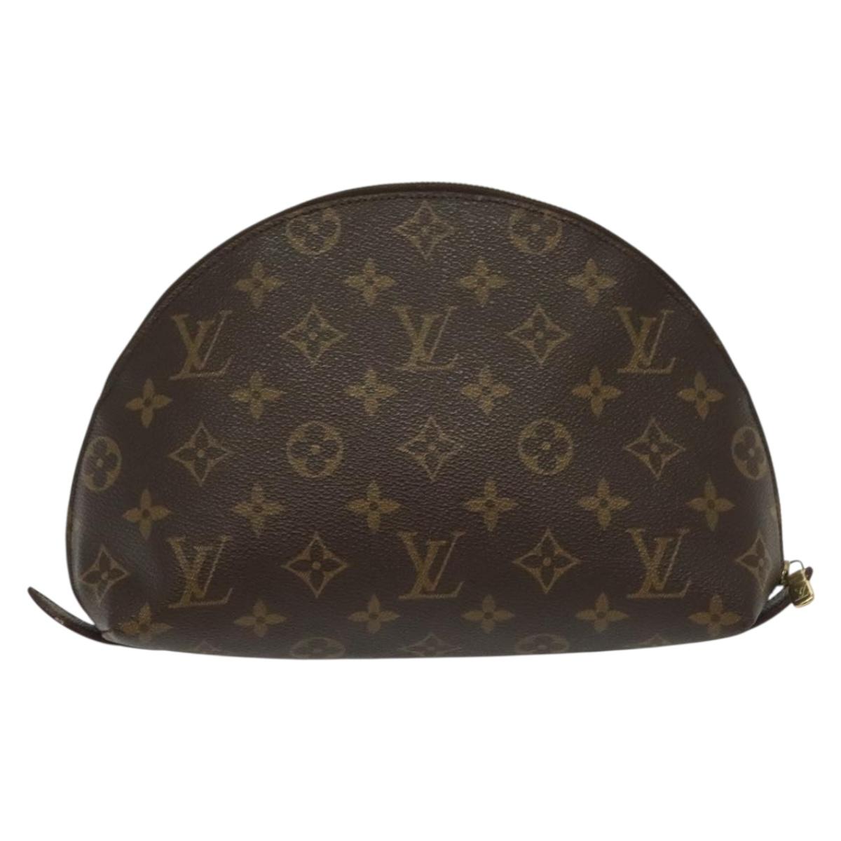 LOUIS VUITTON Monogram Trousse Demi Ronde Cosmetic Pouch M47520 LV Auth 139929