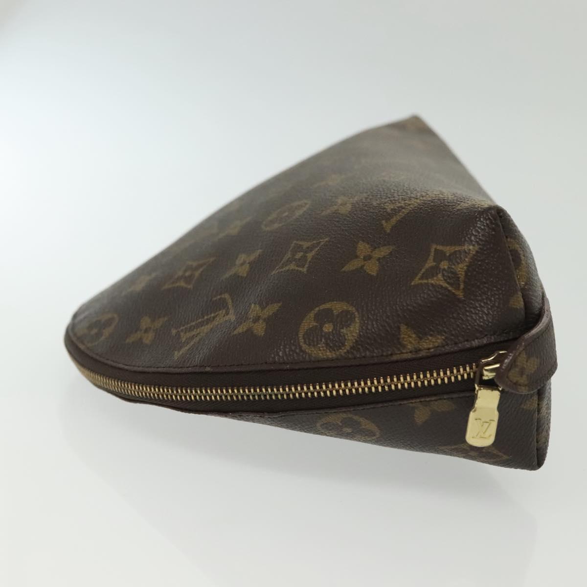 LOUIS VUITTON Monogram Trousse Demi Ronde Cosmetic Pouch M47520 LV Auth 139929