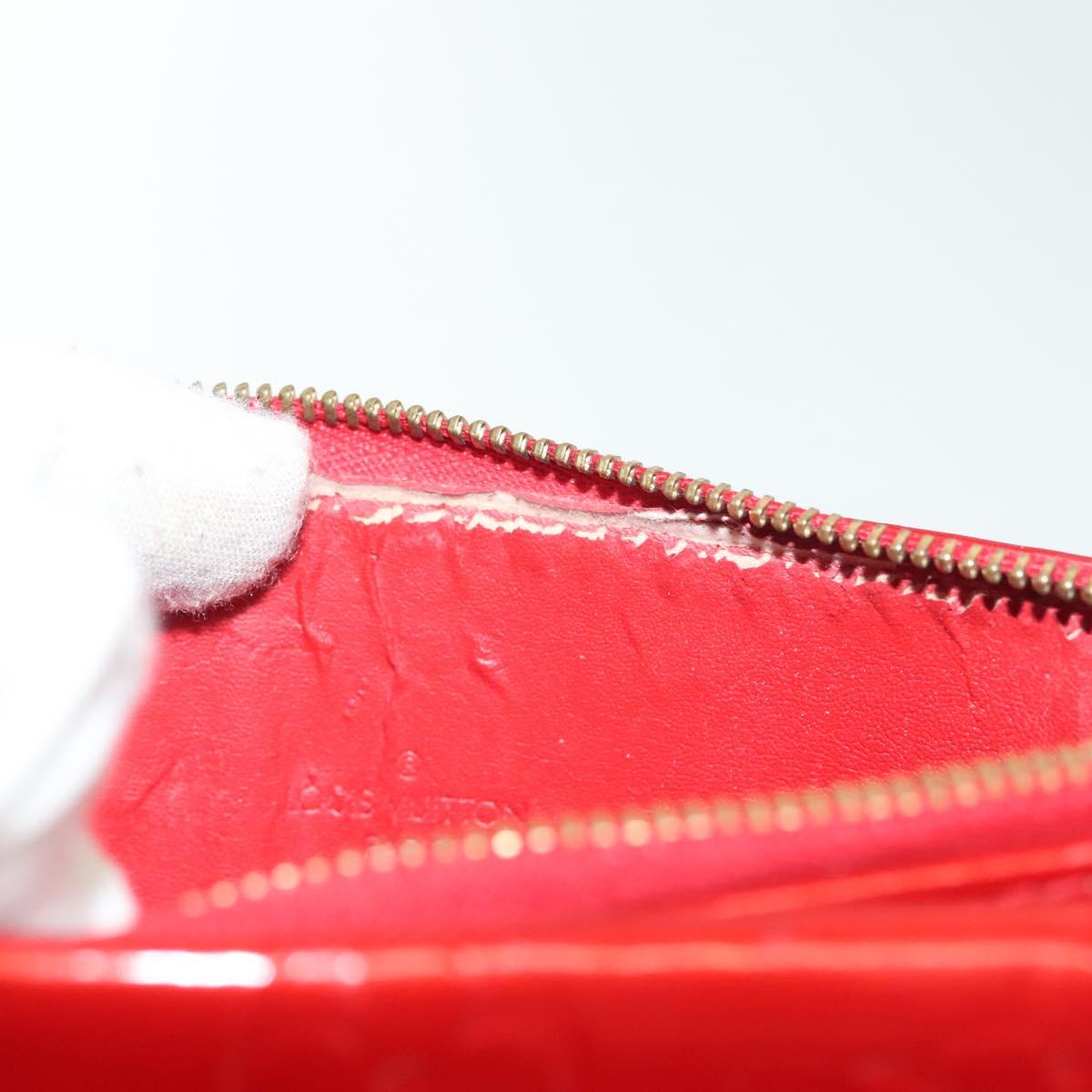 LOUIS VUITTON Monogram Vernis Motto Accessory Pouch Red M91137 LV Auth 139932