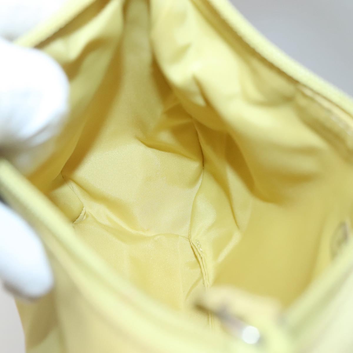 PRADA Accessory Pouch Nylon Yellow Gold Auth 139939A