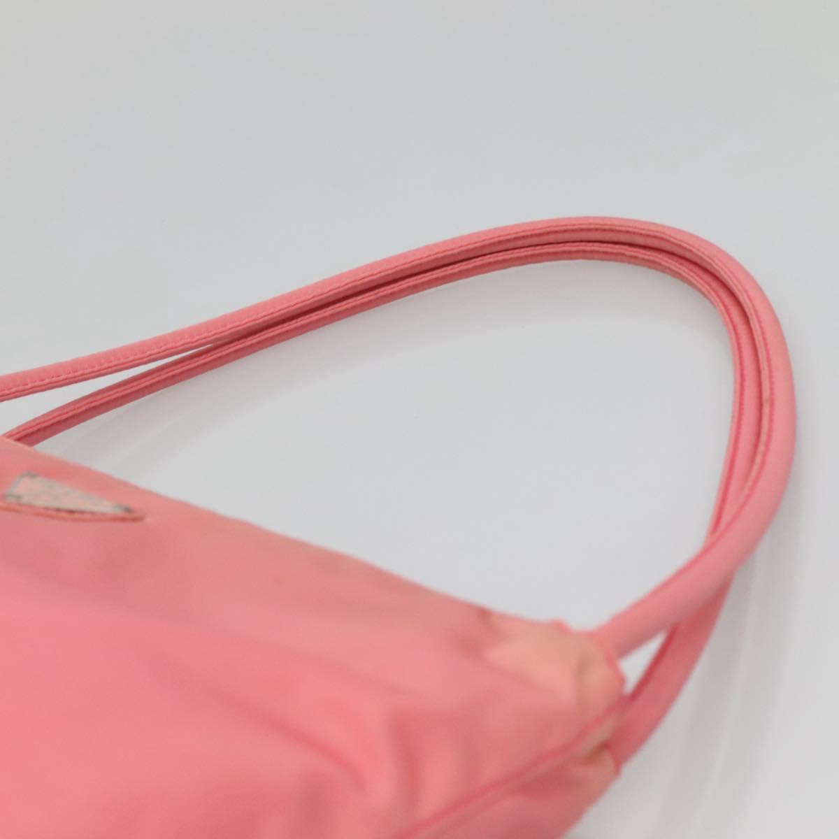 PRADA Tote Bag Nylon Pink Silver Auth 139941
