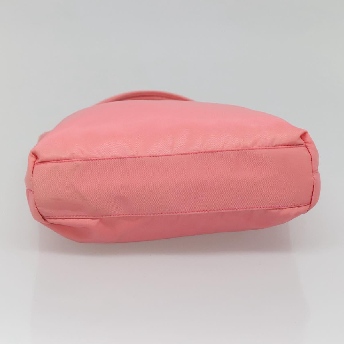 PRADA Tote Bag Nylon Pink Silver Auth 139941