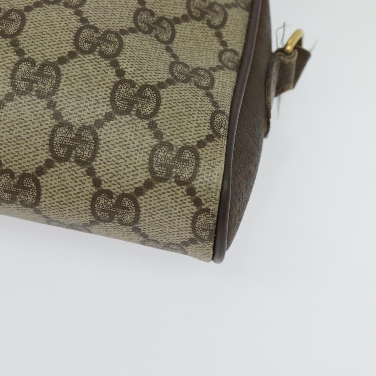 GUCCI GG Supreme Web Sherry Line Bag PVC Beige Gold Red 116 02 089 Auth 139947