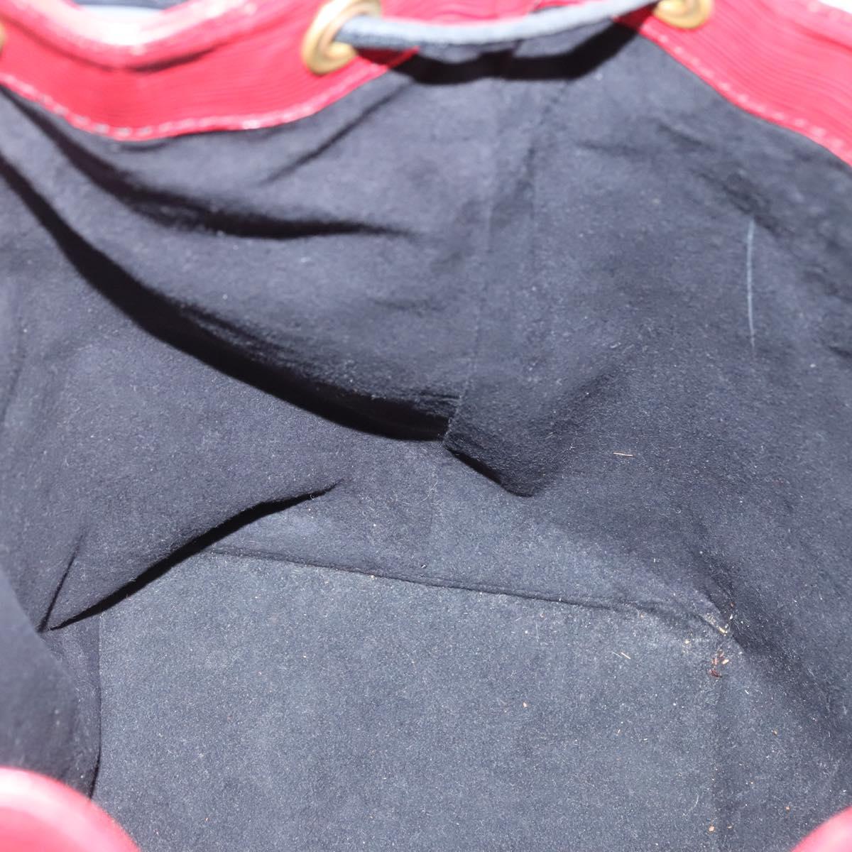 LOUIS VUITTON Epi Petit Noe Shoulder Bag Bicolor Black Red M44017 LV Auth 139959