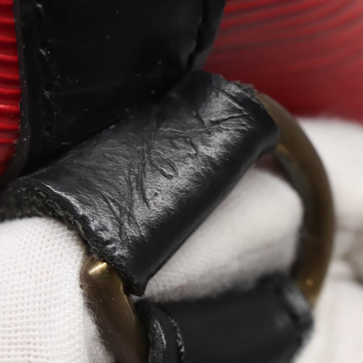 LOUIS VUITTON Epi Petit Noe Shoulder Bag Bicolor Black Red M44017 LV Auth 139959