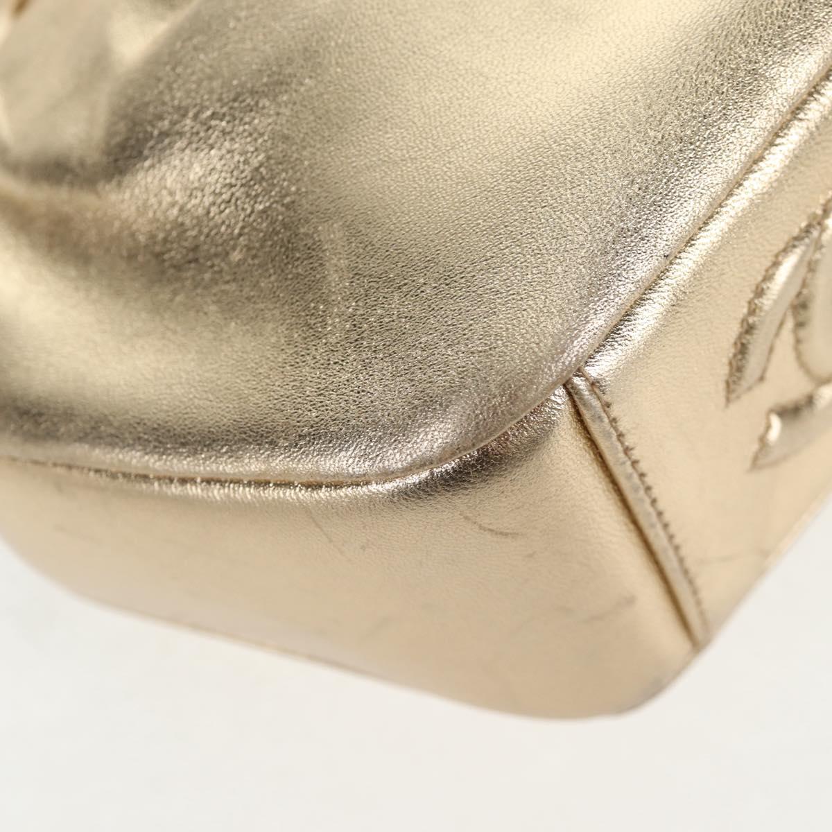 CHANEL Chain Shoulder Bag Leather Gold CC Auth 139977SAV