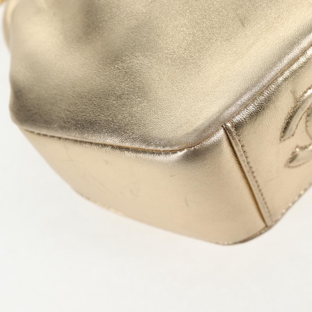 CHANEL Chain Shoulder Bag Leather Gold CC Auth 139977SAV