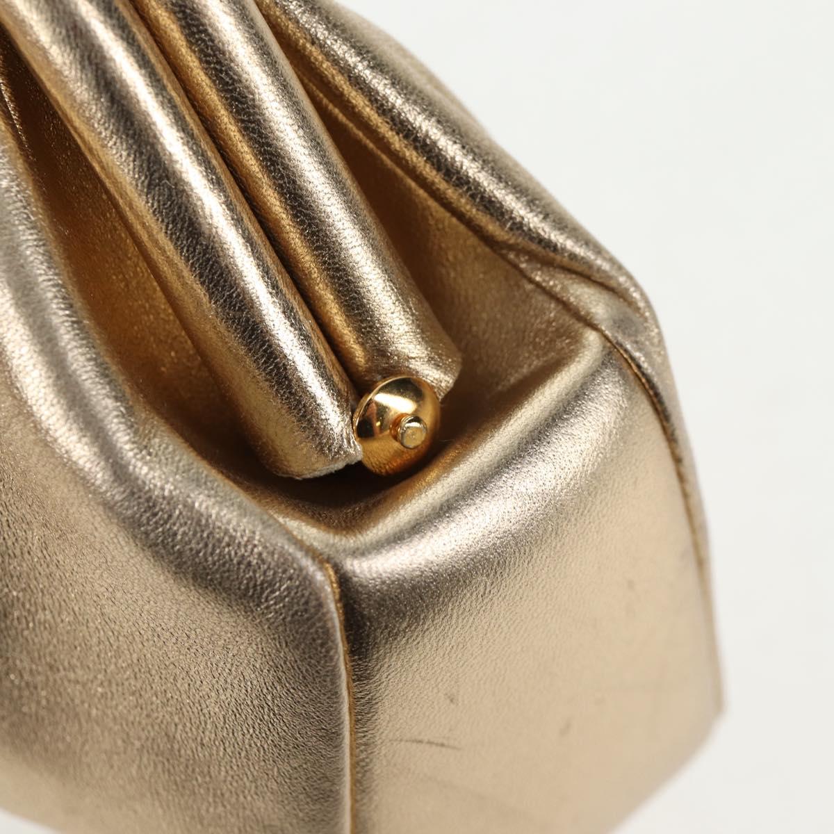 CHANEL Chain Shoulder Bag Leather Gold CC Auth 139977V