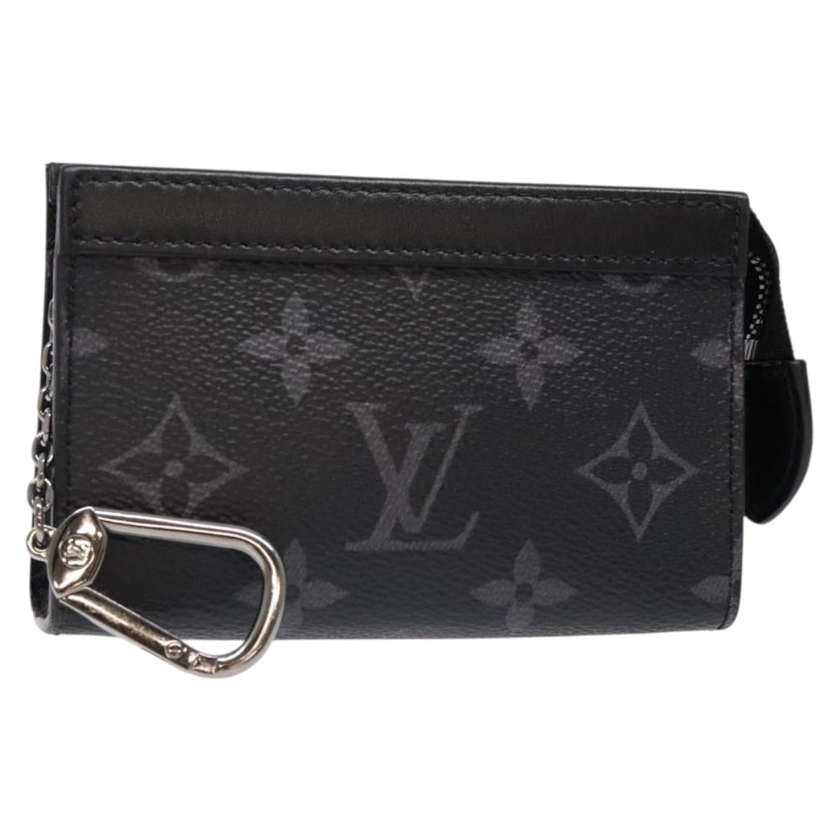 LOUIS VUITTON Eclipse Cles Voyage Pochette Coin Purse M82776 LV Auth 139998