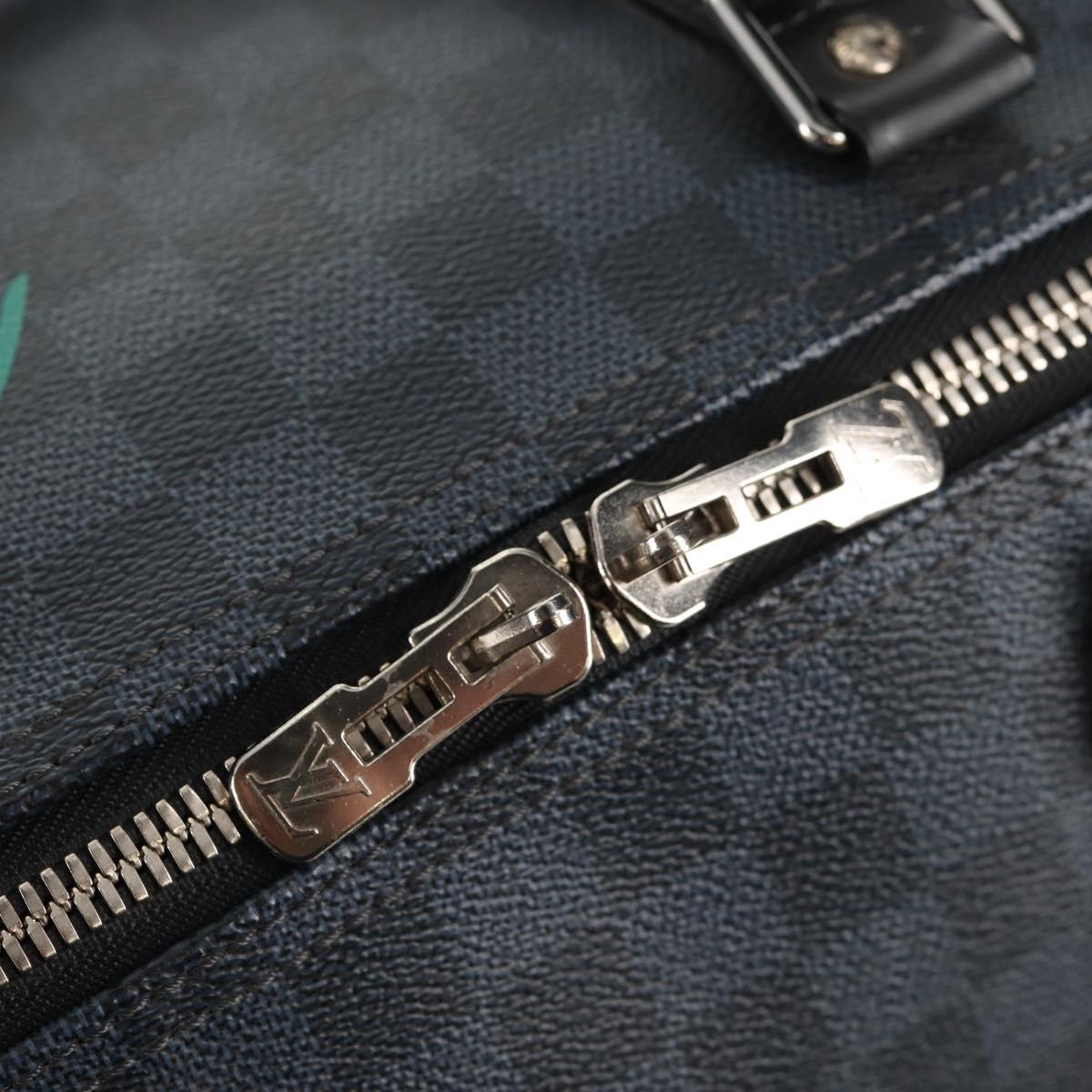 LOUIS VUITTON Damier Cobalt Keepall Bandouliere 55 Bag N41356 LV Auth 140002V