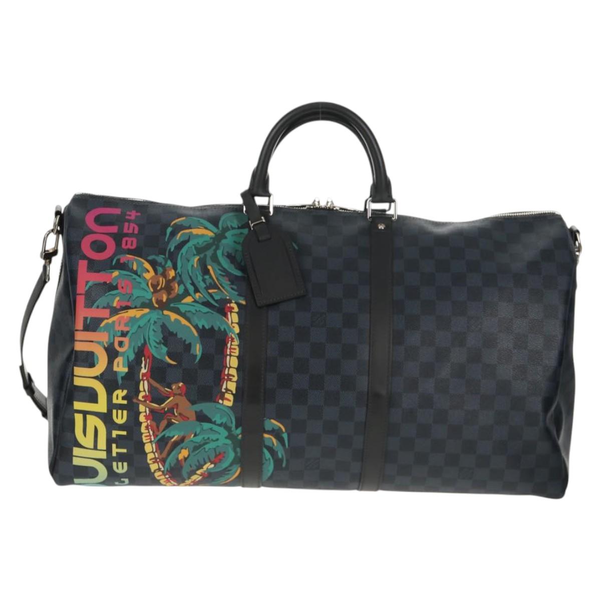LOUIS VUITTON Damier Cobalt Keepall Bandouliere 55 Bag N41356 LV Auth 140002SM