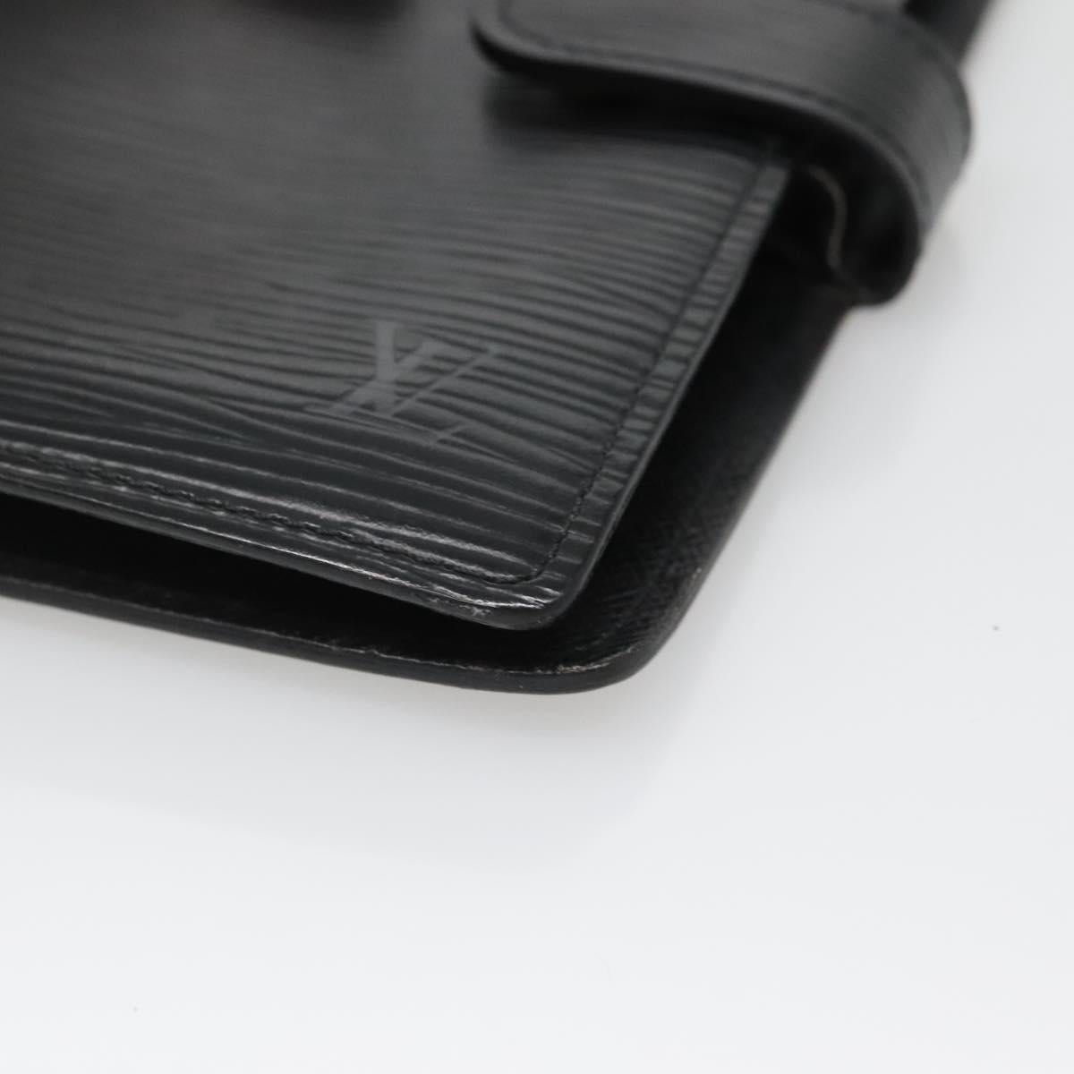 LOUIS VUITTON Epi Agenda PM Day Planner Cover Black R20052 LV Auth 140005