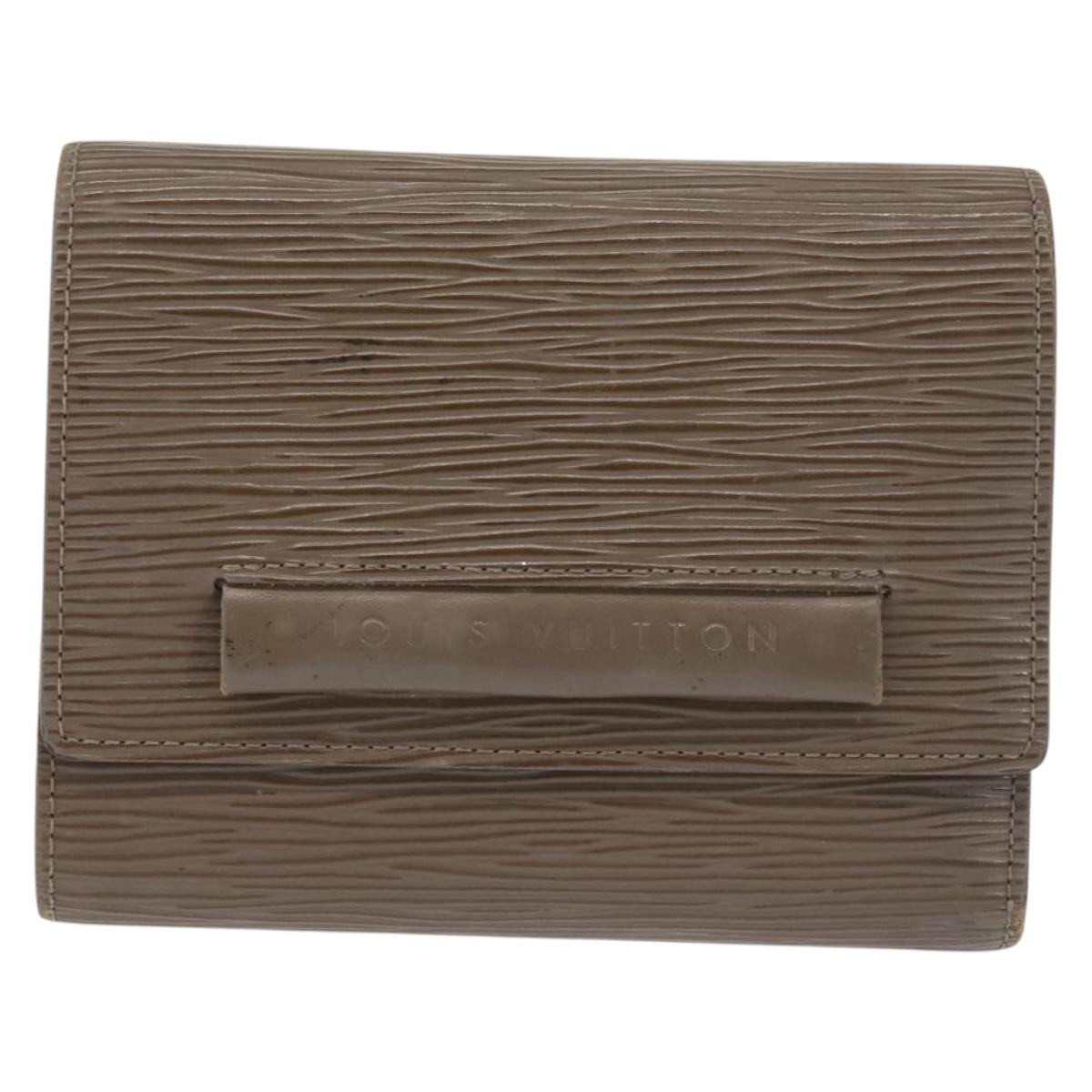 LOUIS VUITTON Epi Taiga Wallet 2Set Gray Ardoise LV Auth 140006