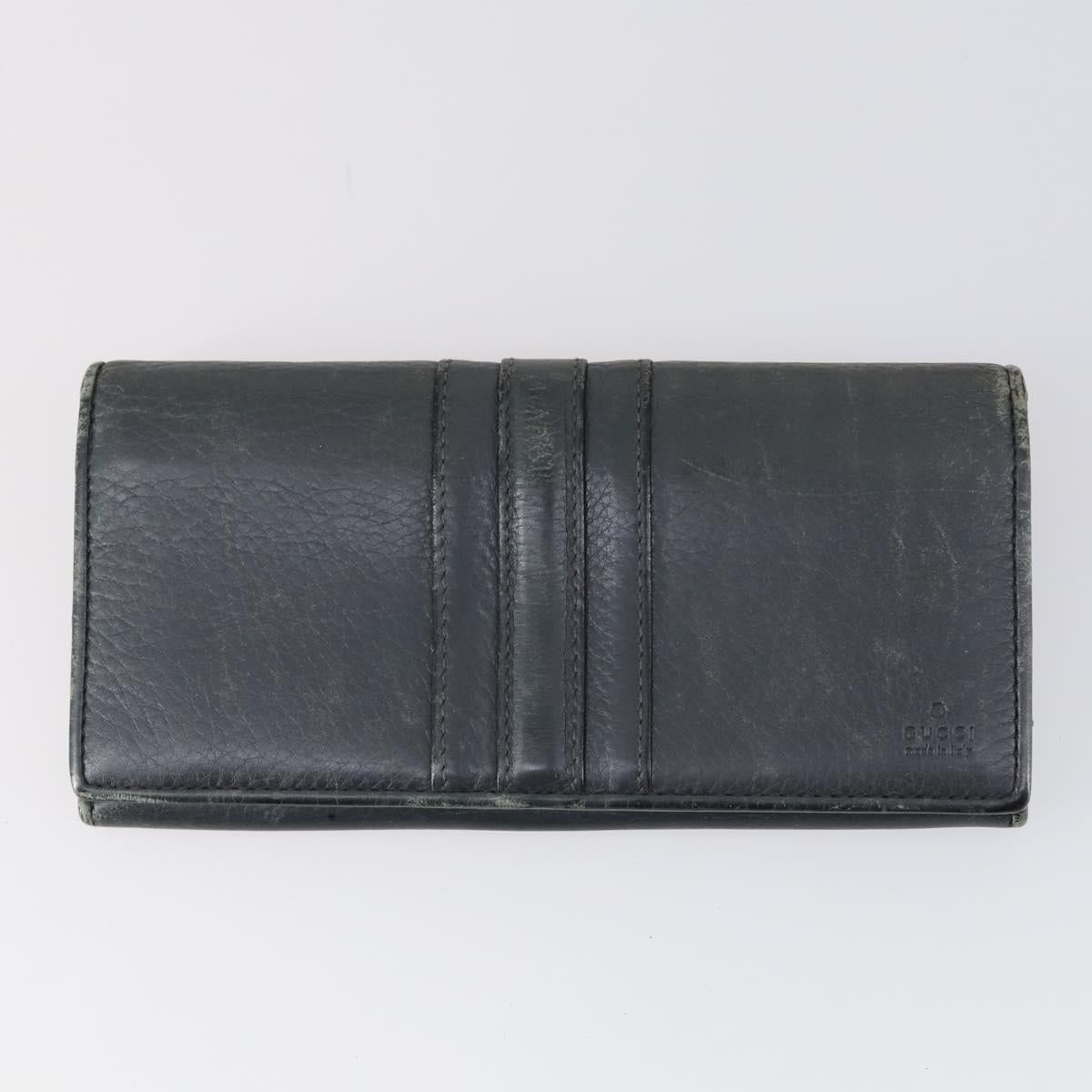 GUCCI Micro GG Canvas GG Canvas Wallet Leather 4Set Pink Black Auth 140007