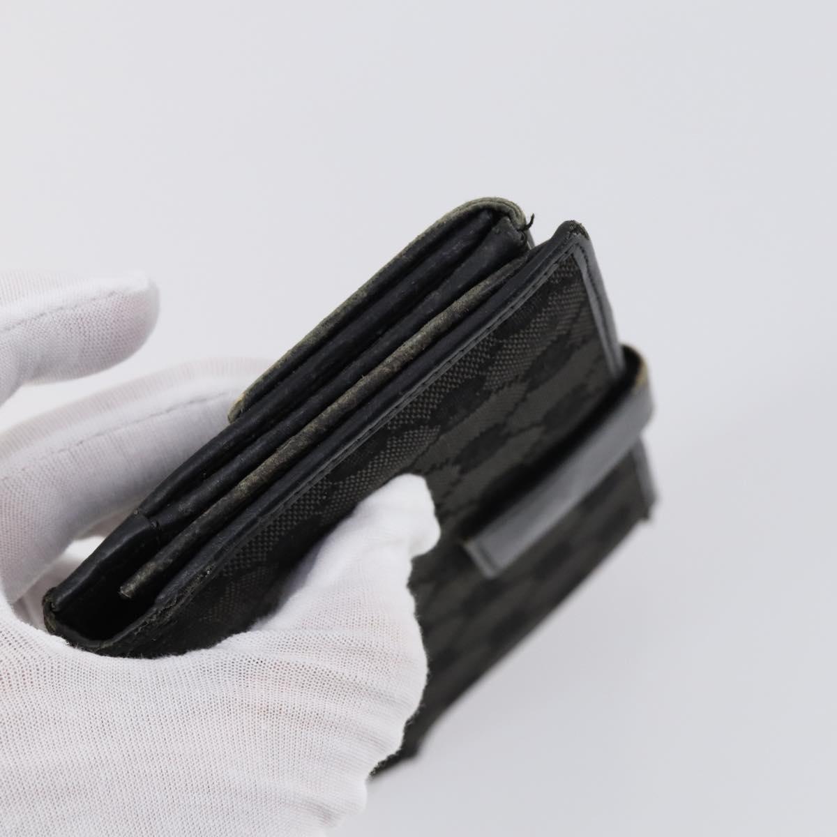 GUCCI Micro GG Canvas GG Canvas Wallet Leather 4Set Pink Black Auth 140007