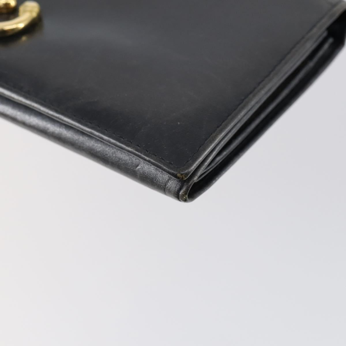 GUCCI Micro GG Canvas GG Canvas Wallet Leather 4Set Pink Black Auth 140007