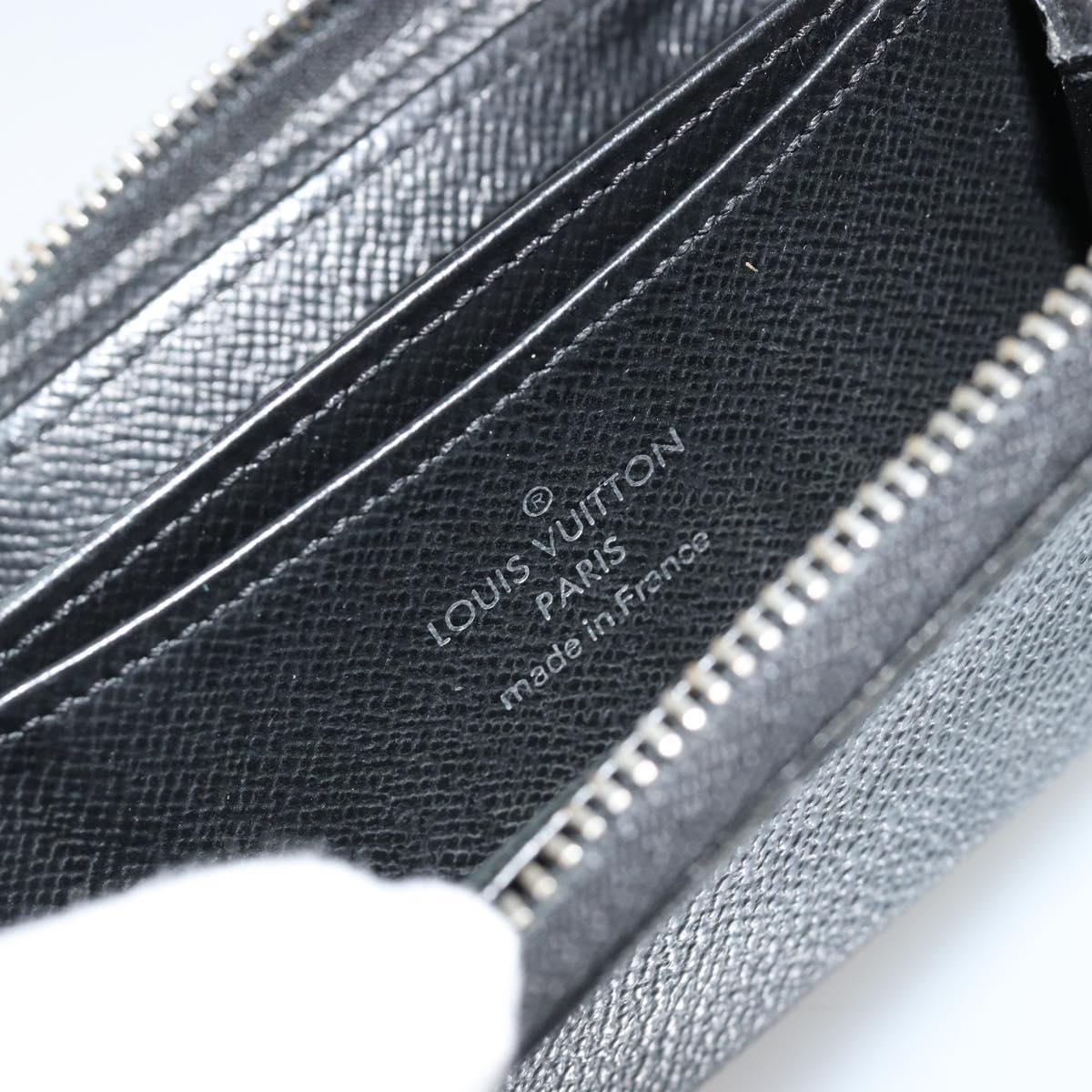 LOUIS VUITTON Damier Graphite Zippy Coin Purse N63076 LV Auth 140010