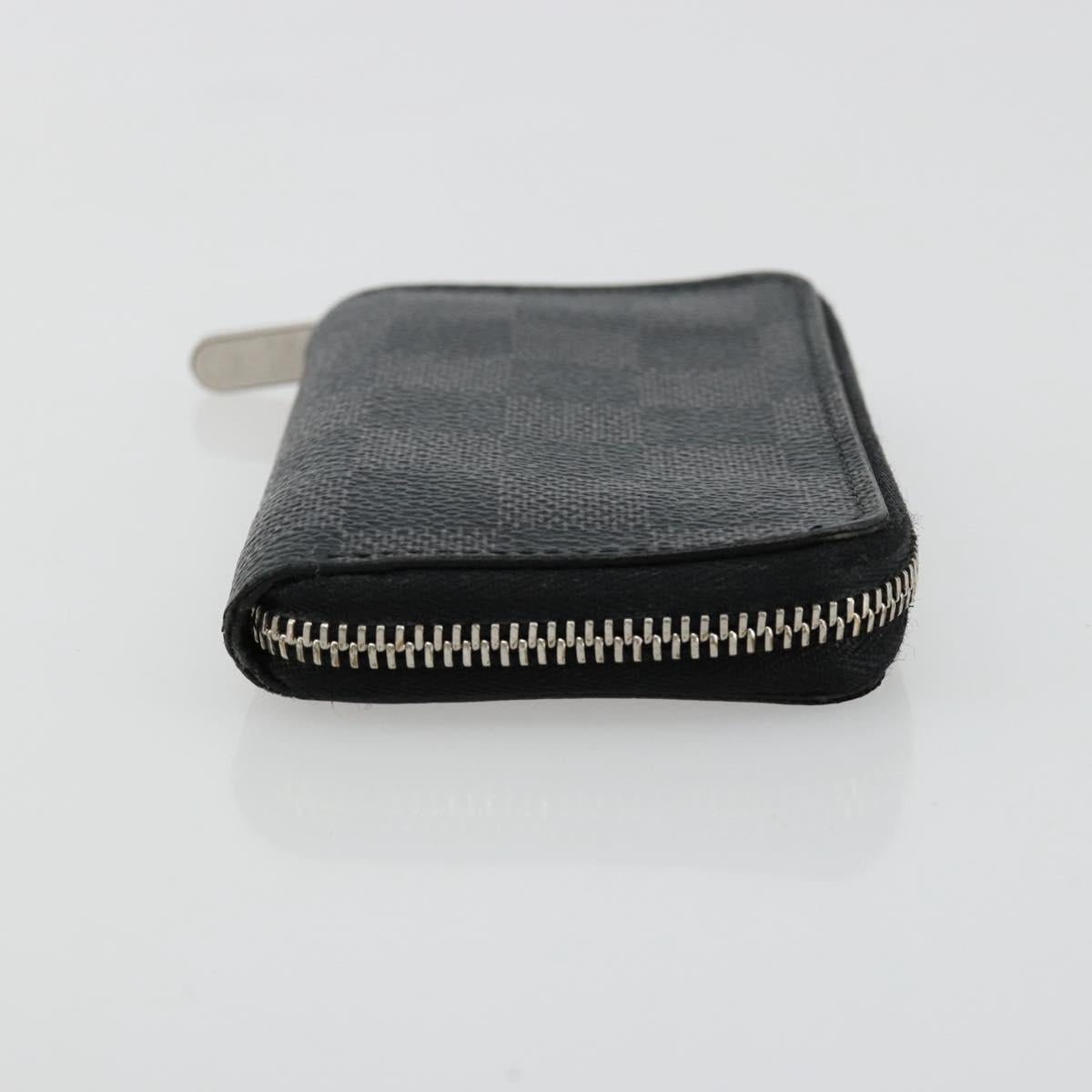 LOUIS VUITTON Damier Graphite Zippy Coin Purse N63076 LV Auth 140010