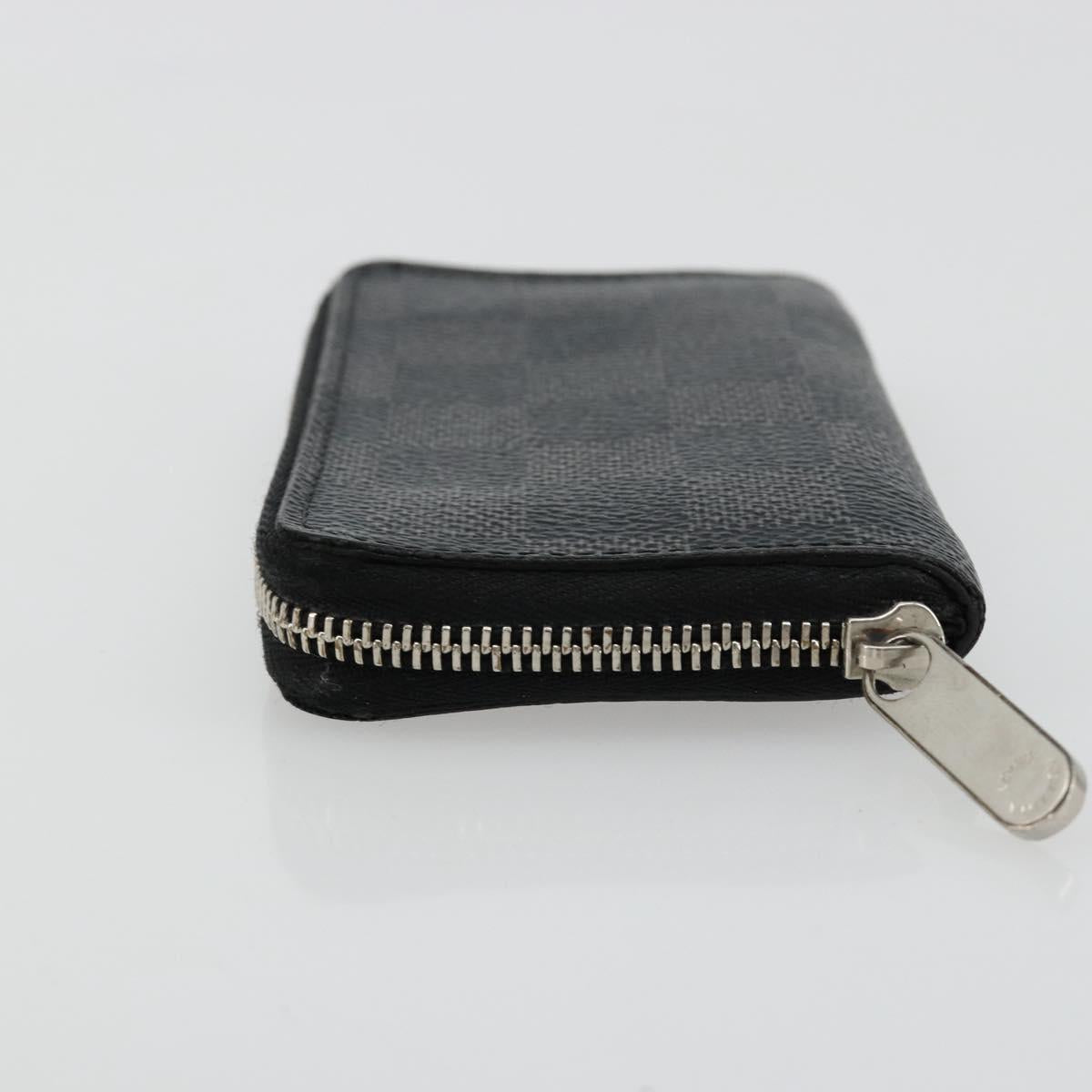LOUIS VUITTON Damier Graphite Zippy Coin Purse N63076 LV Auth 140010