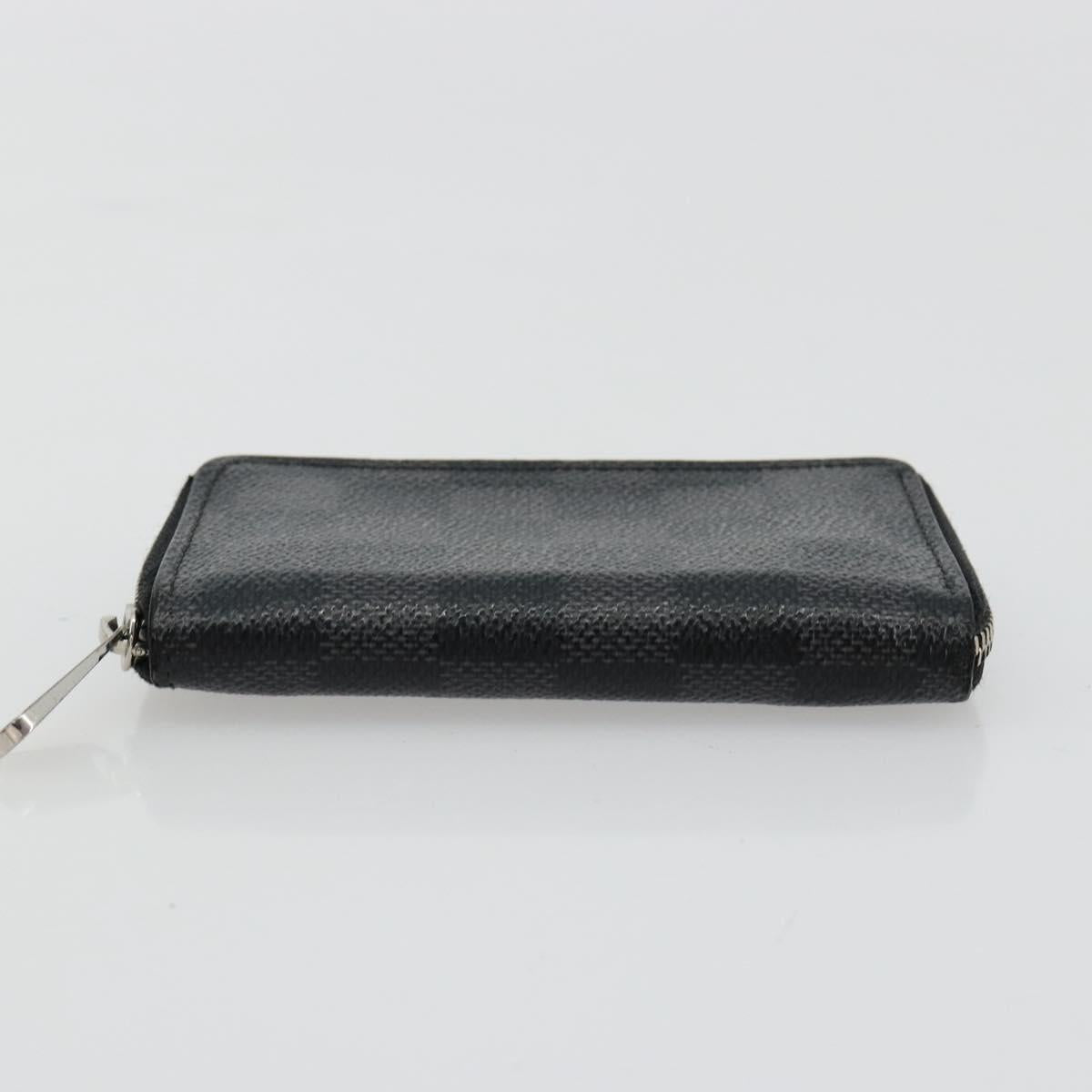 LOUIS VUITTON Damier Graphite Zippy Coin Purse N63076 LV Auth 140010