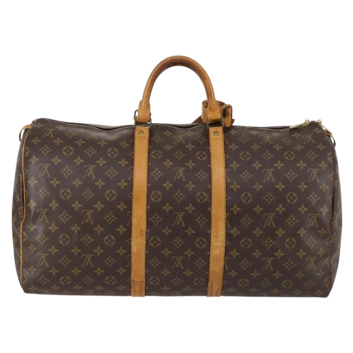 LOUIS VUITTON Monogram Keepall 55 Boston Bag M41424 LV Auth 140023