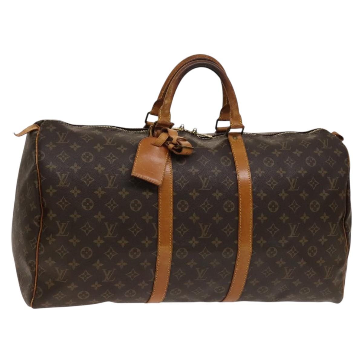 LOUIS VUITTON Monogram Keepall 55 Boston Bag M41424 LV Auth 140028