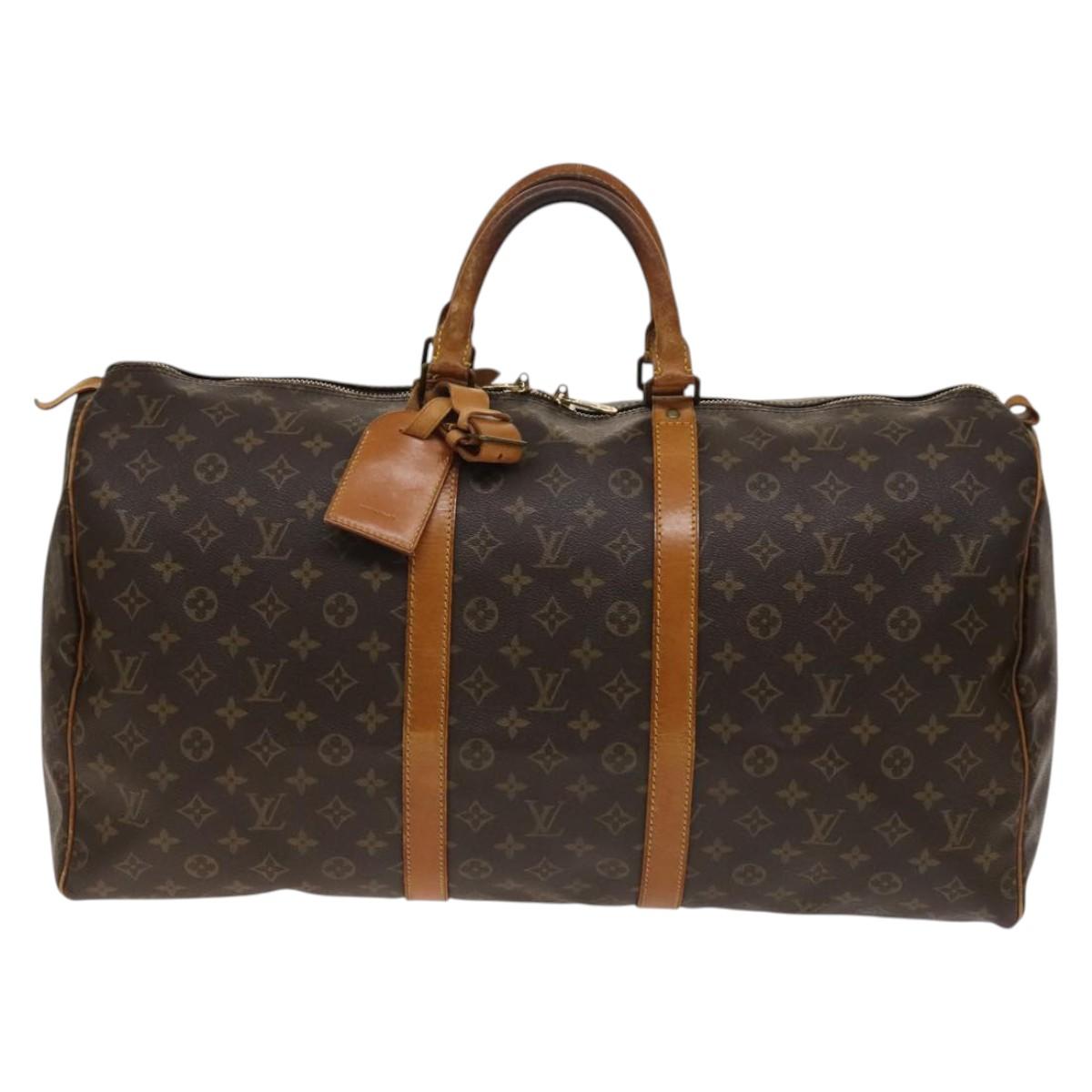 LOUIS VUITTON Monogram Keepall 55 Boston Bag M41424 LV Auth 140028
