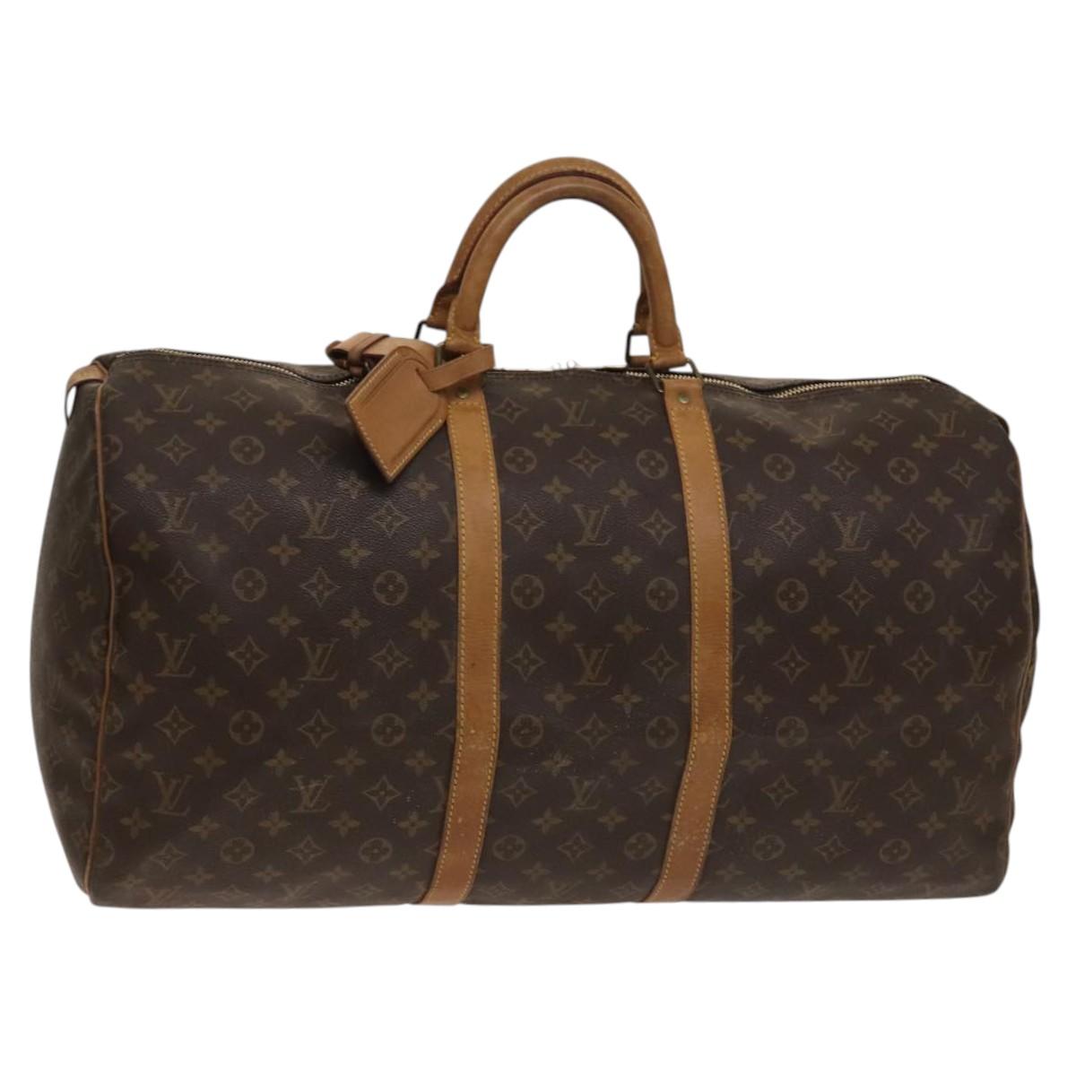LOUIS VUITTON Monogram Keepall 55 Boston Bag M41424 LV Auth 140029