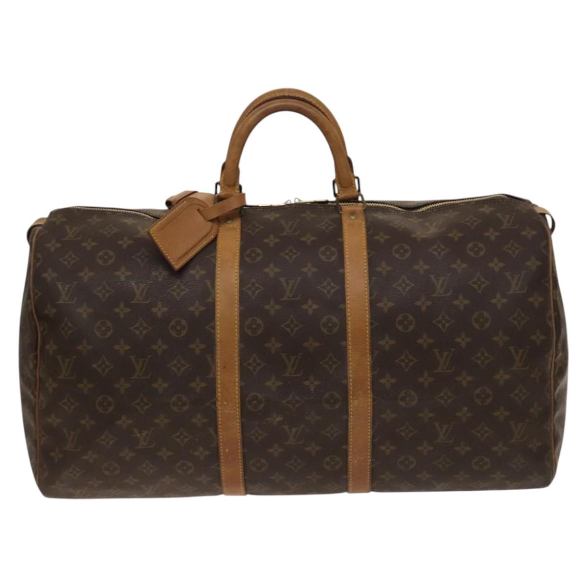 LOUIS VUITTON Monogram Keepall 55 Boston Bag M41424 LV Auth 140029