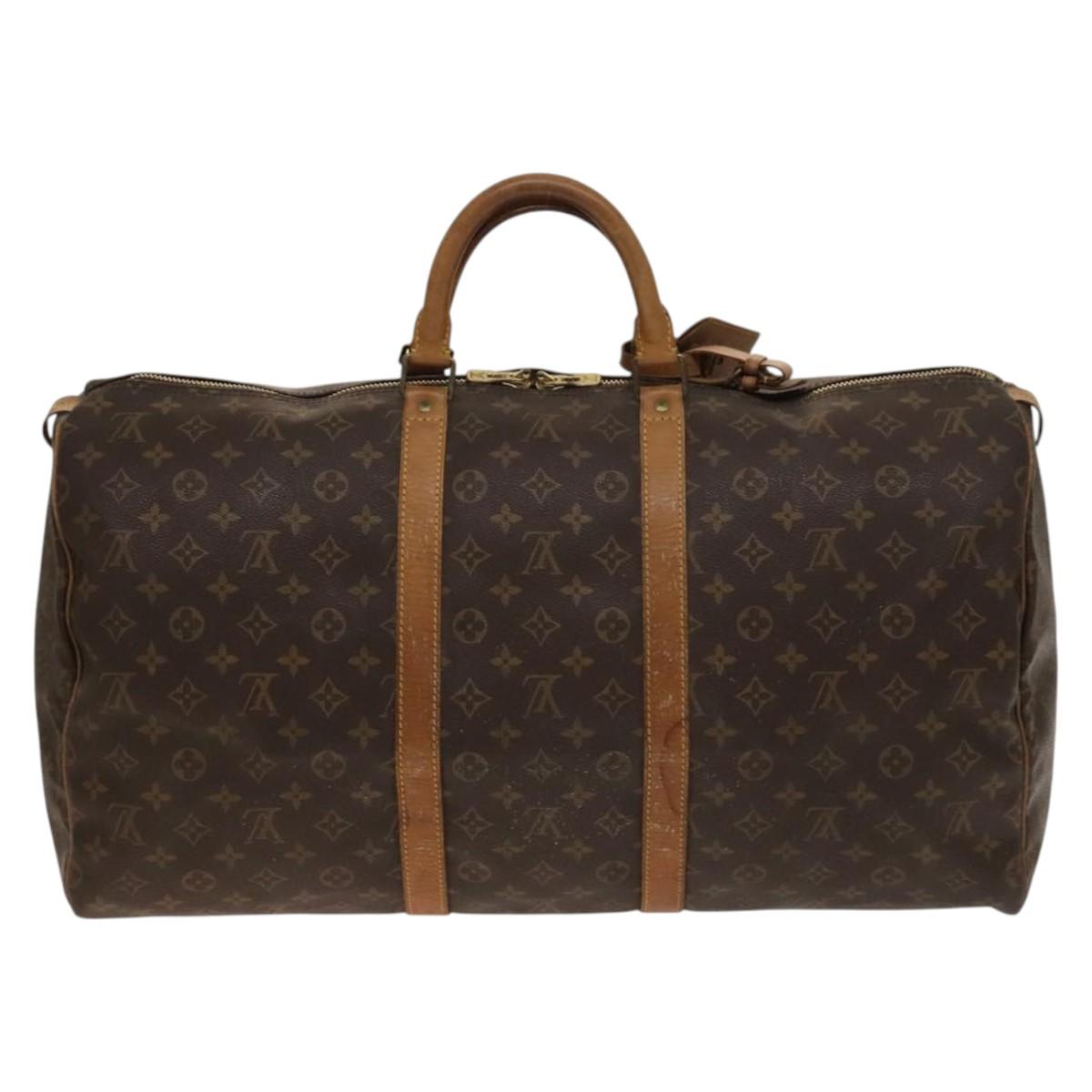 LOUIS VUITTON Monogram Keepall 55 Boston Bag M41424 LV Auth 140029