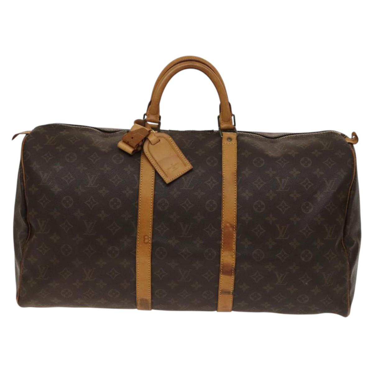 LOUIS VUITTON Monogram Keepall 55 Boston Bag M41424 LV Auth 140030