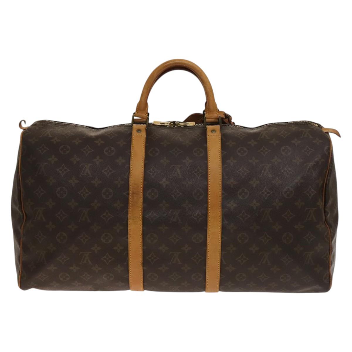 LOUIS VUITTON Monogram Keepall 55 Boston Bag M41424 LV Auth 140030
