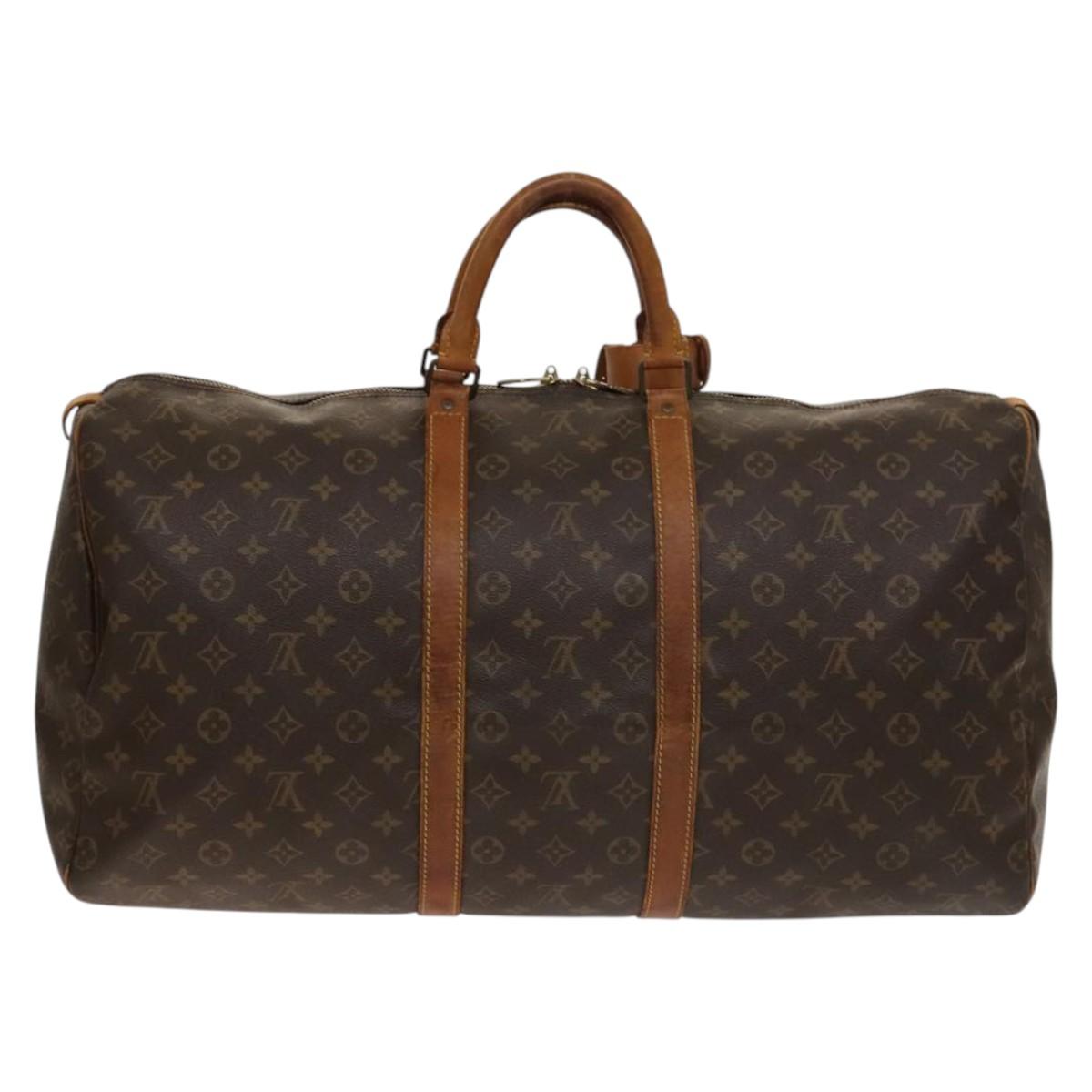 LOUIS VUITTON Monogram Keepall 55 Boston Bag M41424 LV Auth 140035