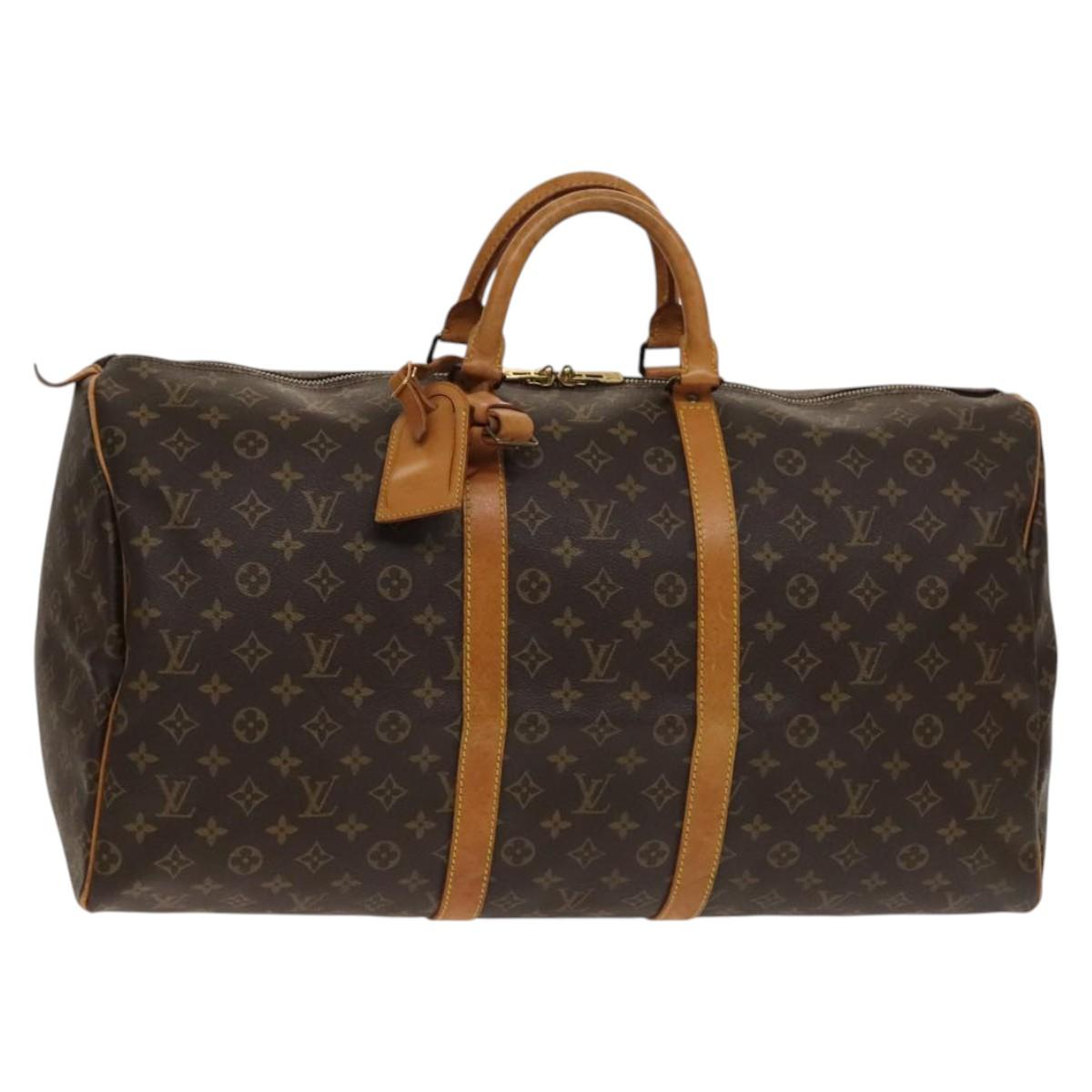 LOUIS VUITTON Monogram Keepall 55 Boston Bag M41424 LV Auth 140037