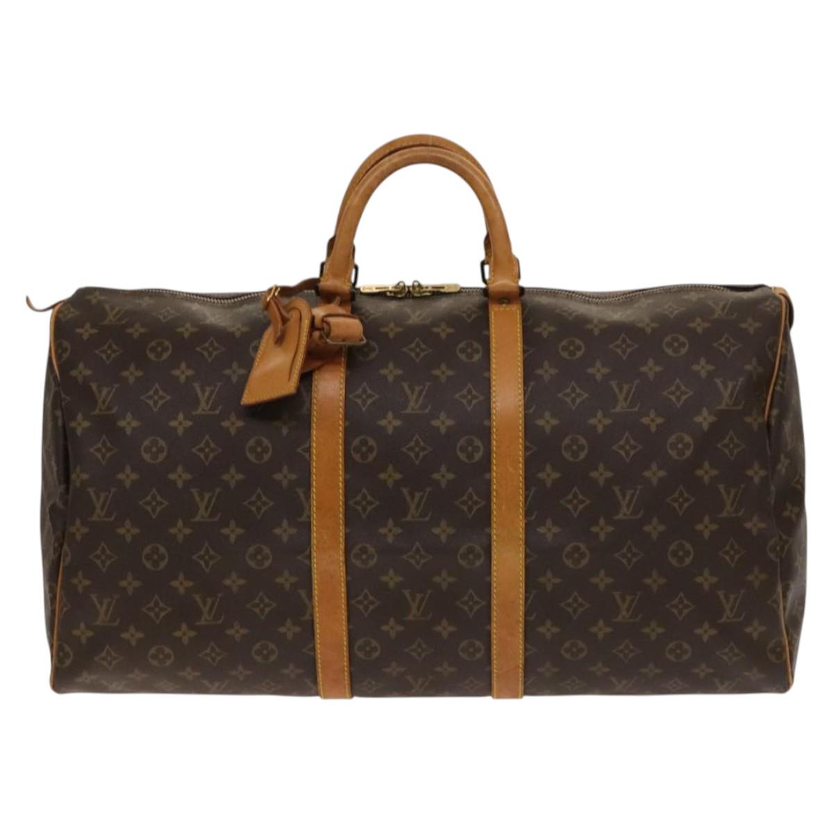 LOUIS VUITTON Monogram Keepall 55 Boston Bag M41424 LV Auth 140037