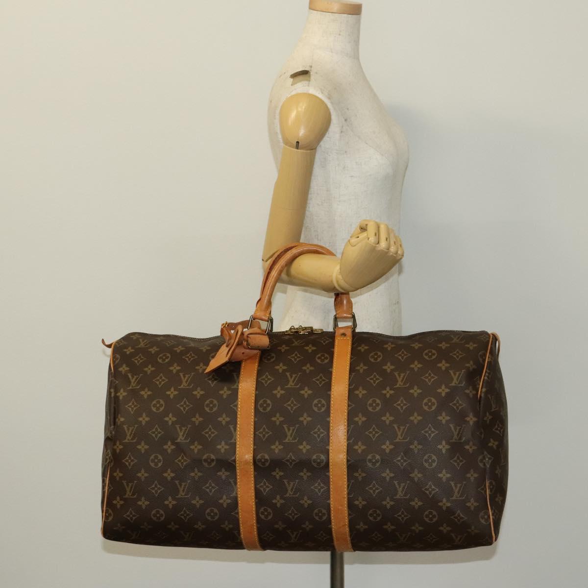LOUIS VUITTON Monogram Keepall 55 Boston Bag M41424 LV Auth 140037