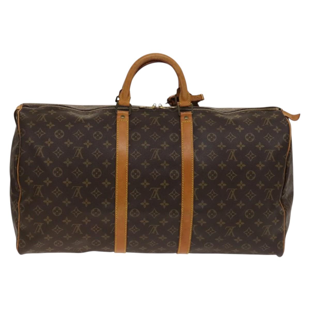 LOUIS VUITTON Monogram Keepall 55 Boston Bag M41424 LV Auth 140037