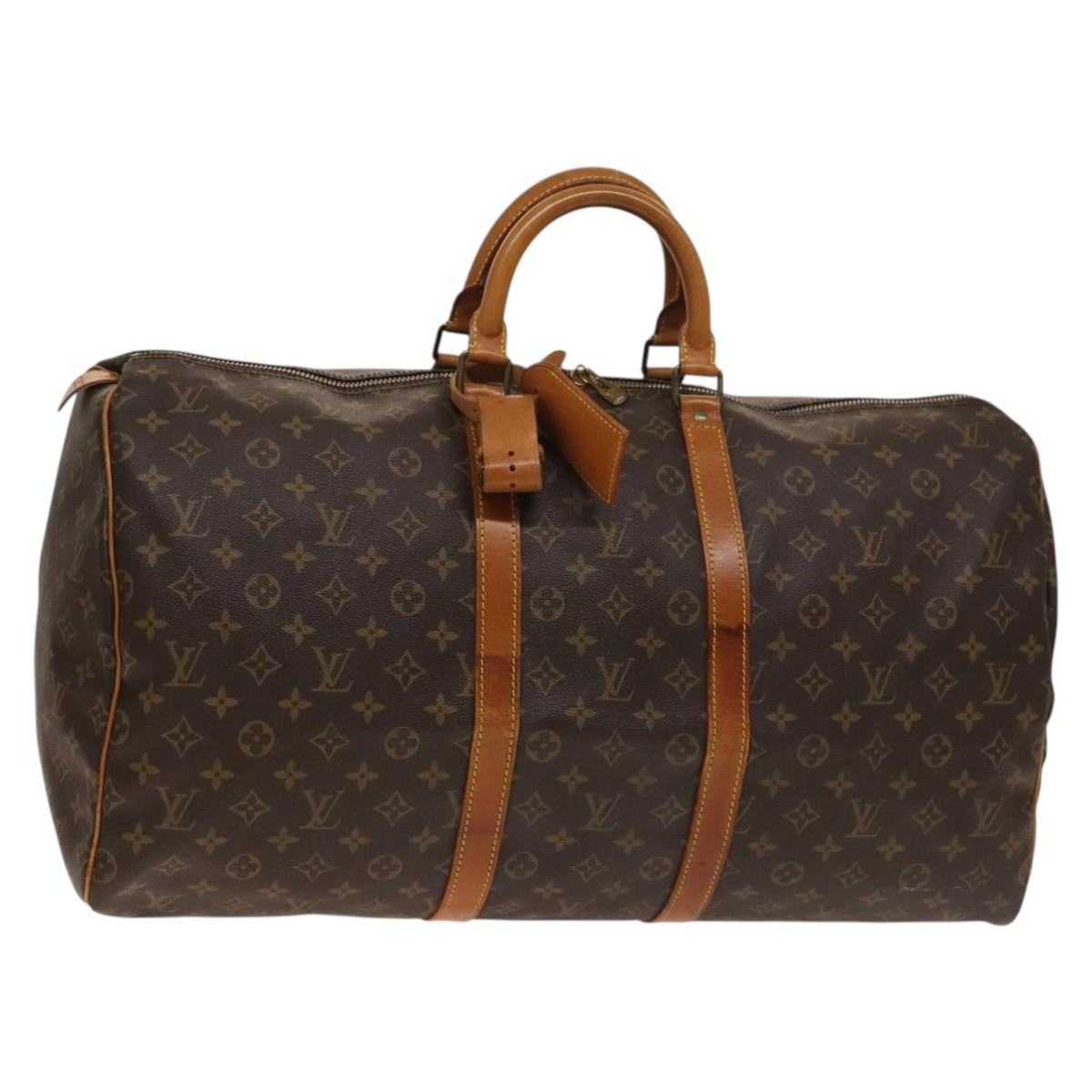 LOUIS VUITTON Monogram Keepall 55 Boston Bag M41424 LV Auth 140041