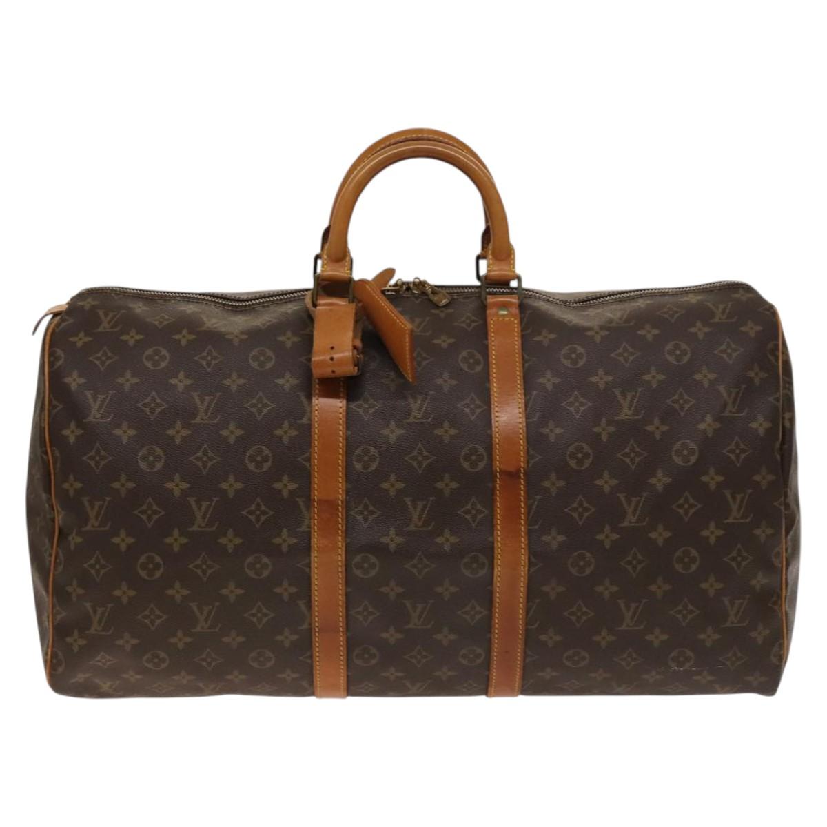 LOUIS VUITTON Monogram Keepall 55 Boston Bag M41424 LV Auth 140041