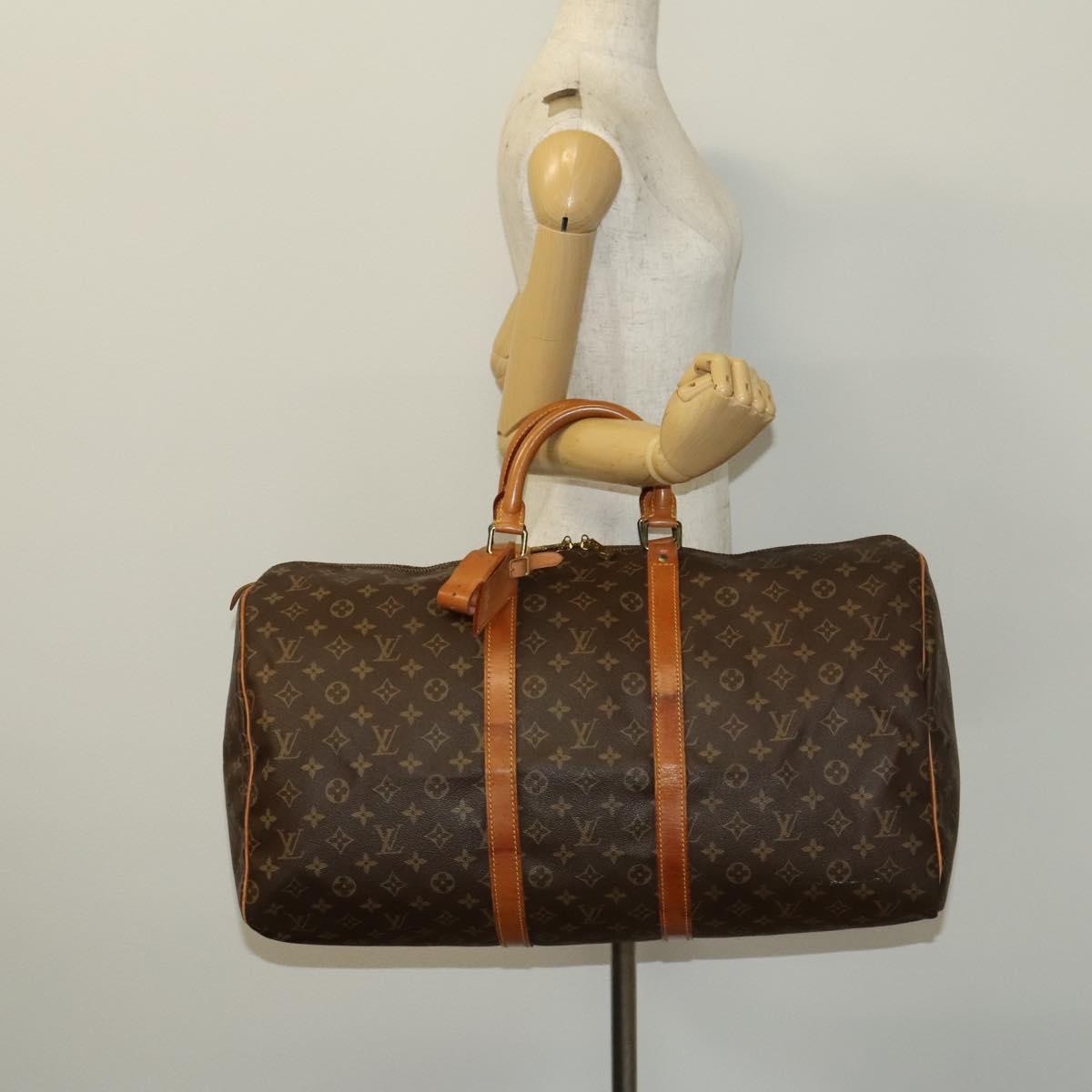 LOUIS VUITTON Monogram Keepall 55 Boston Bag M41424 LV Auth 140041