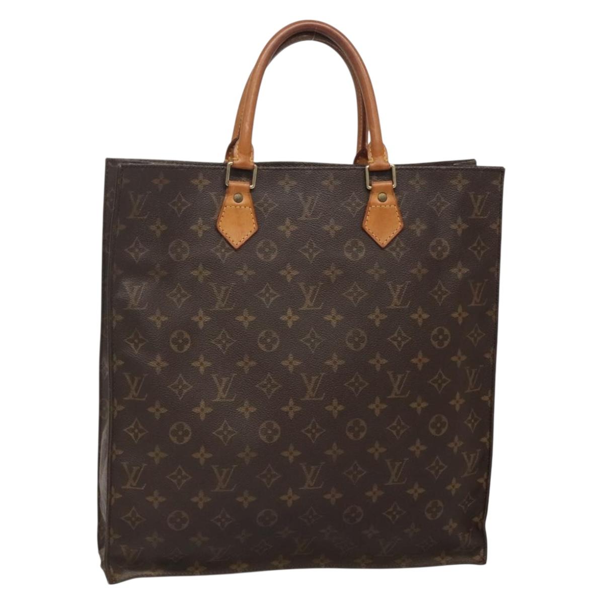 LOUIS VUITTON Monogram Sac Plat Hand Bag M51140 LV Auth 140069