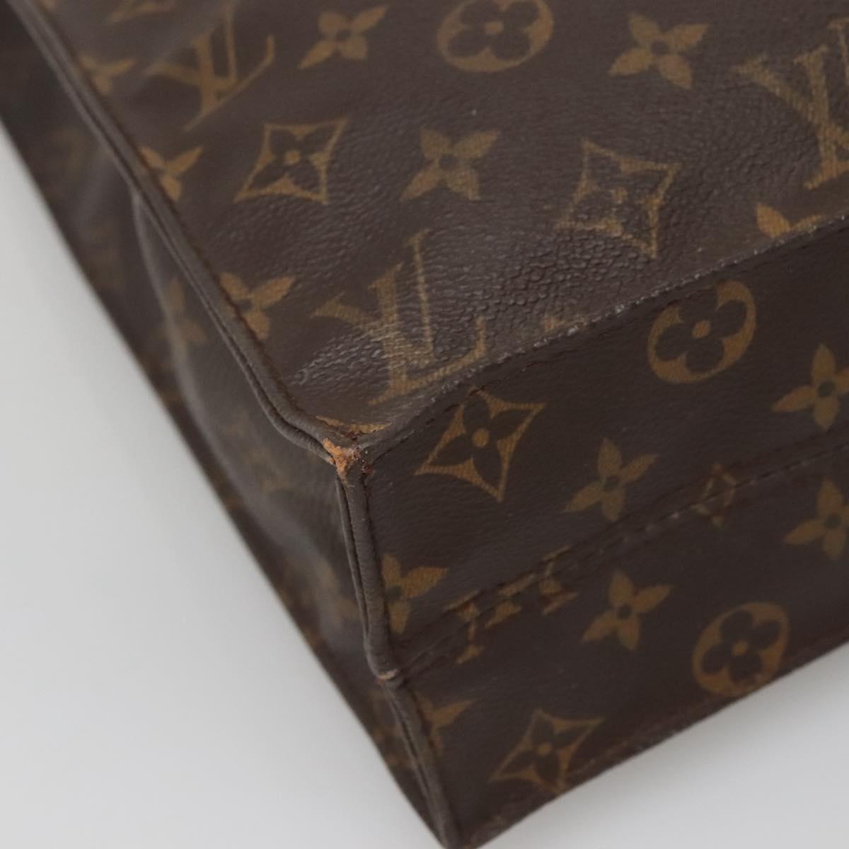 LOUIS VUITTON Monogram Sac Plat Hand Bag M51140 LV Auth 140069
